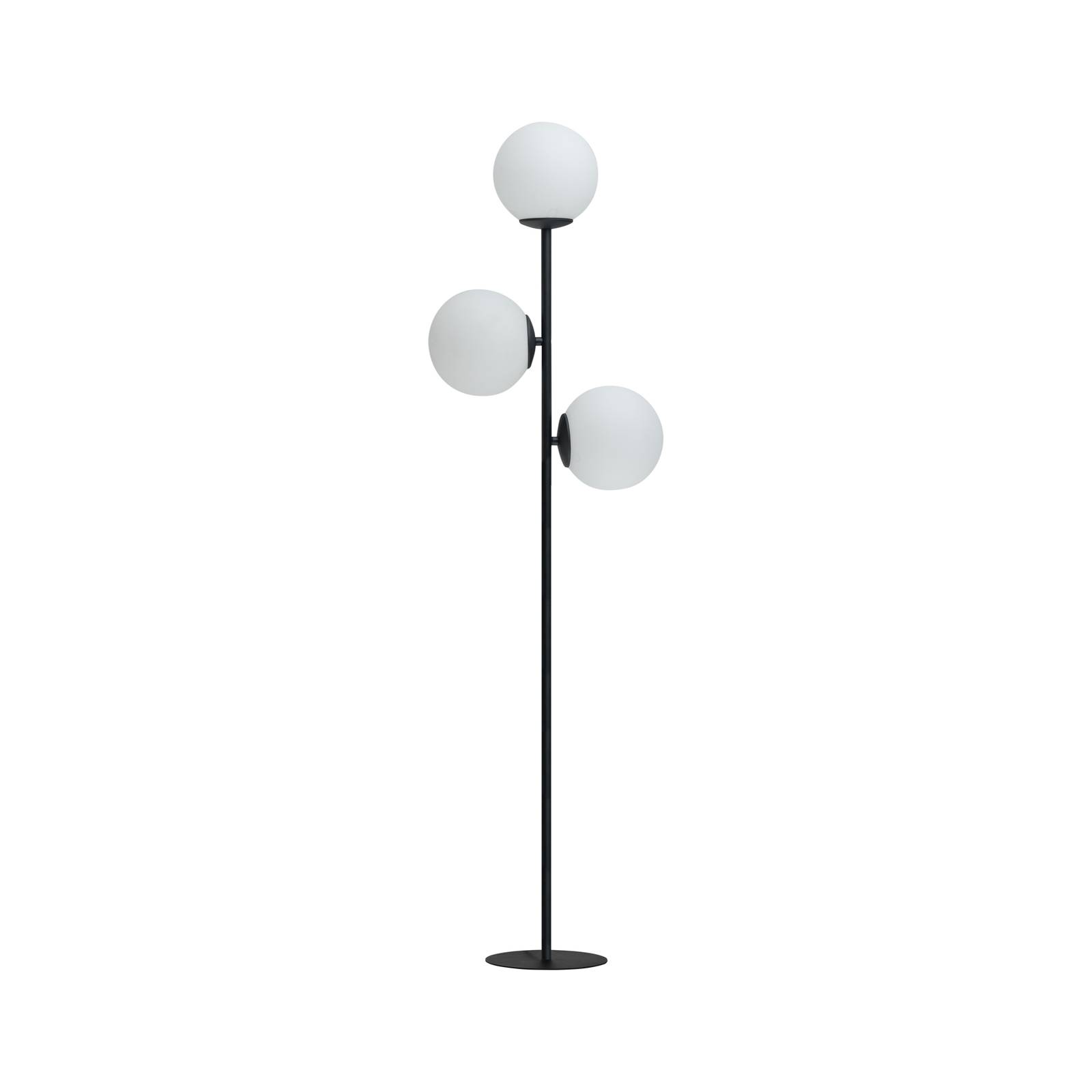 Golvlampa Celeste med kulglas, 3 lampor
