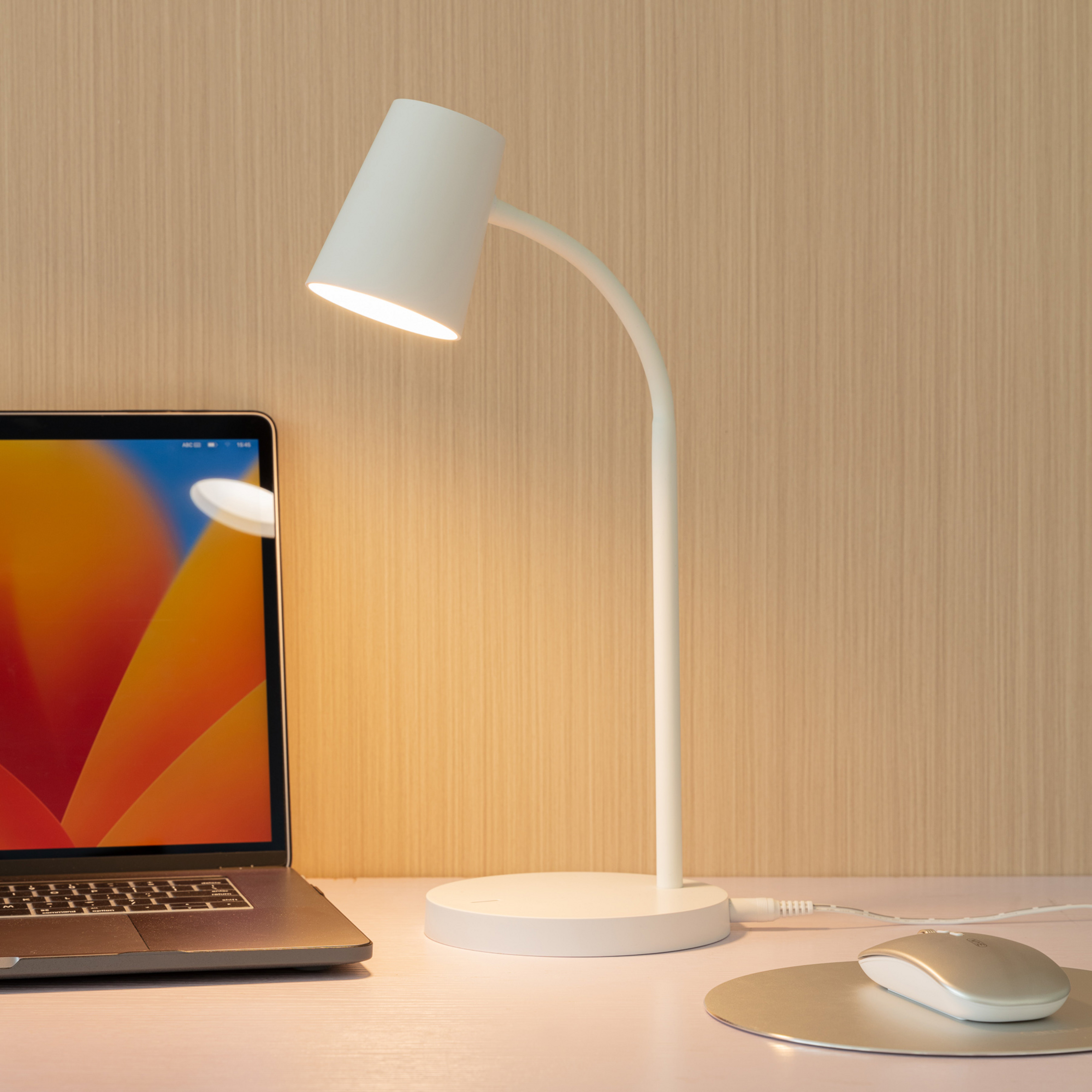 Lindby LED-Tischlampe Ailina, Höhe 36 cm, weiß, dimmbar