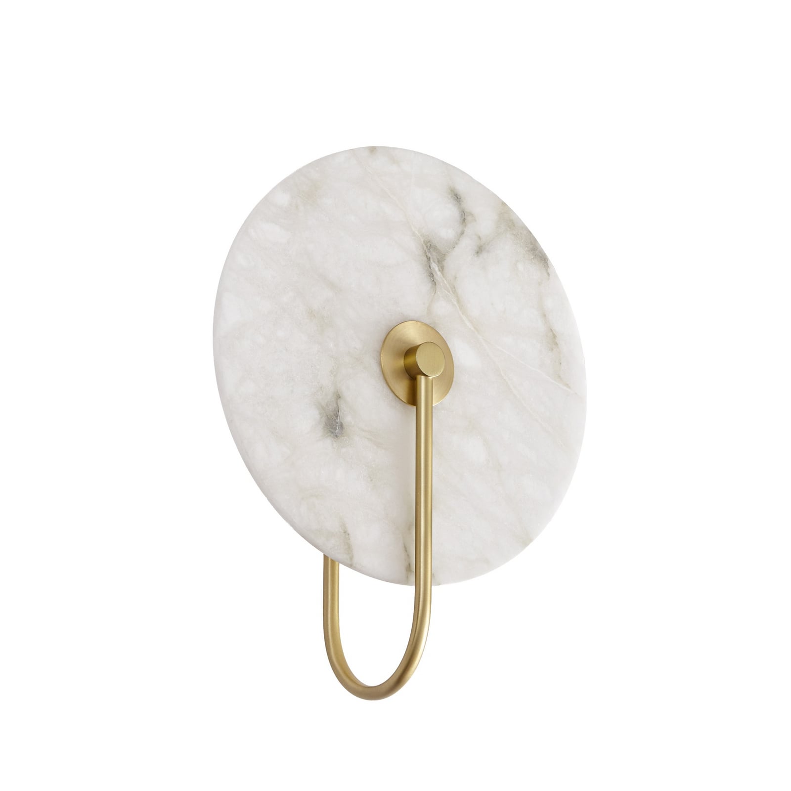 Ruma LED-Wandleuchte, Alabaster, messing, step dim - Lucande