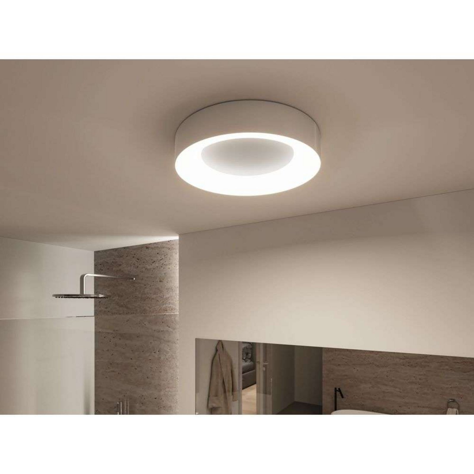 Casca LED Plafoniera IP44 2100lm Bianco/Matt Alluminio - Paulmann