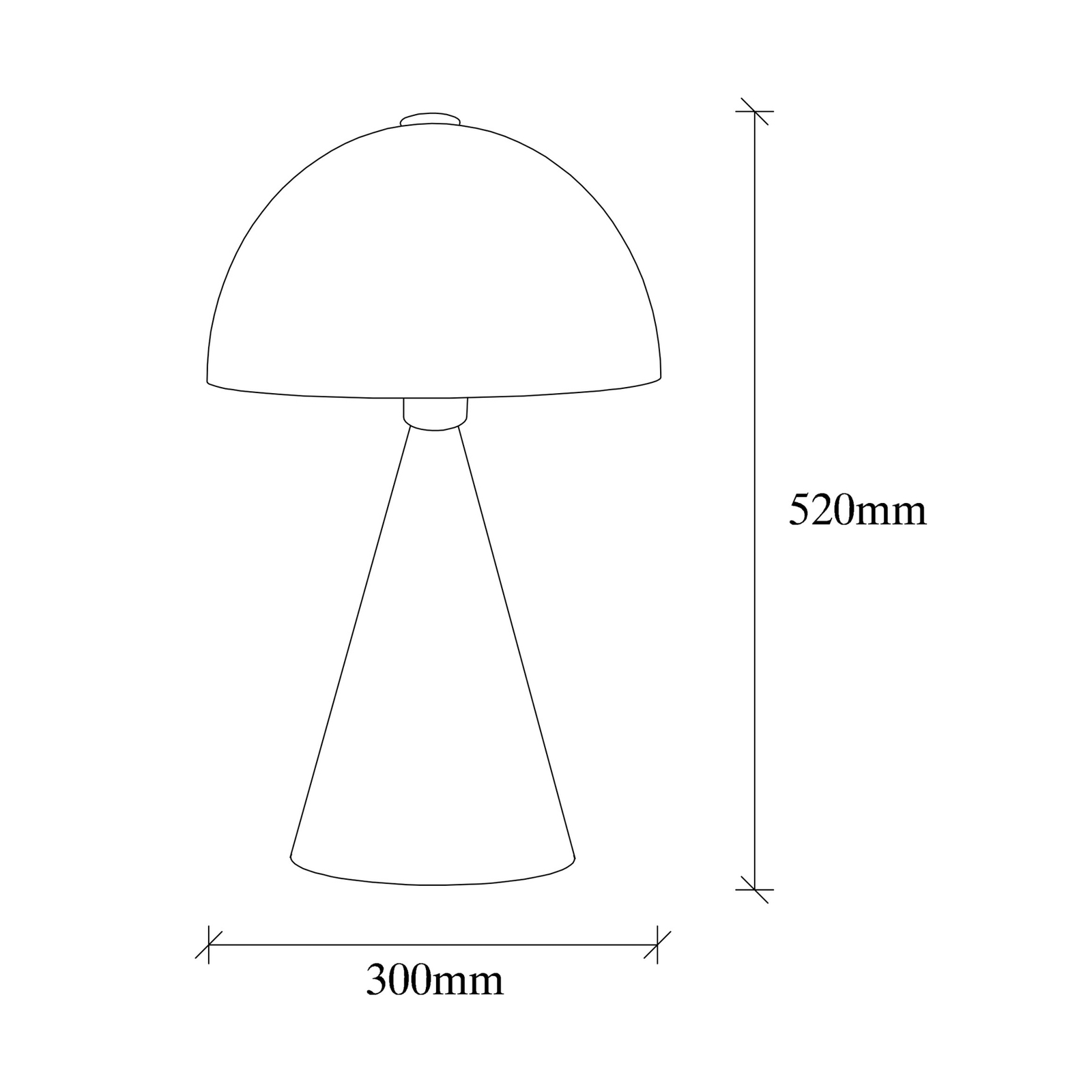 Настолна лампа Dodo 5051, височина 52cm, черна