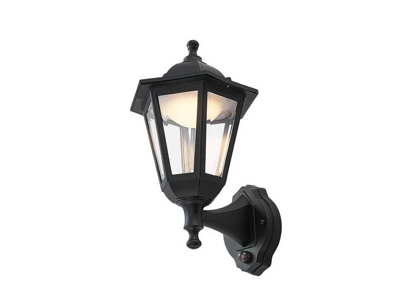 Lindby – Iavo LED Utomhus Vägglampa w/Sensor Black/Clear