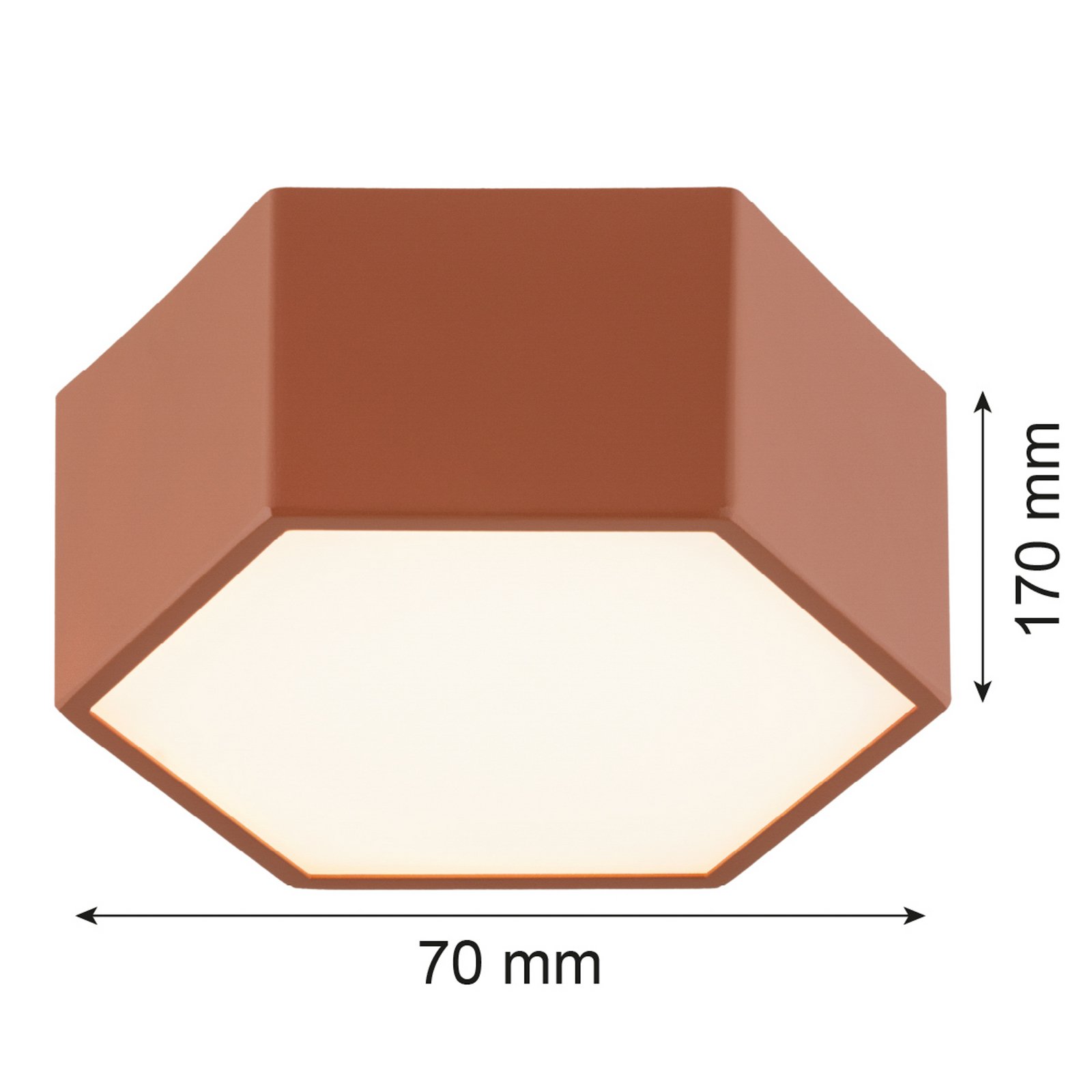 LED-Deckenleuchte Libre, terracottafarben, Stahl, 3.000 K
