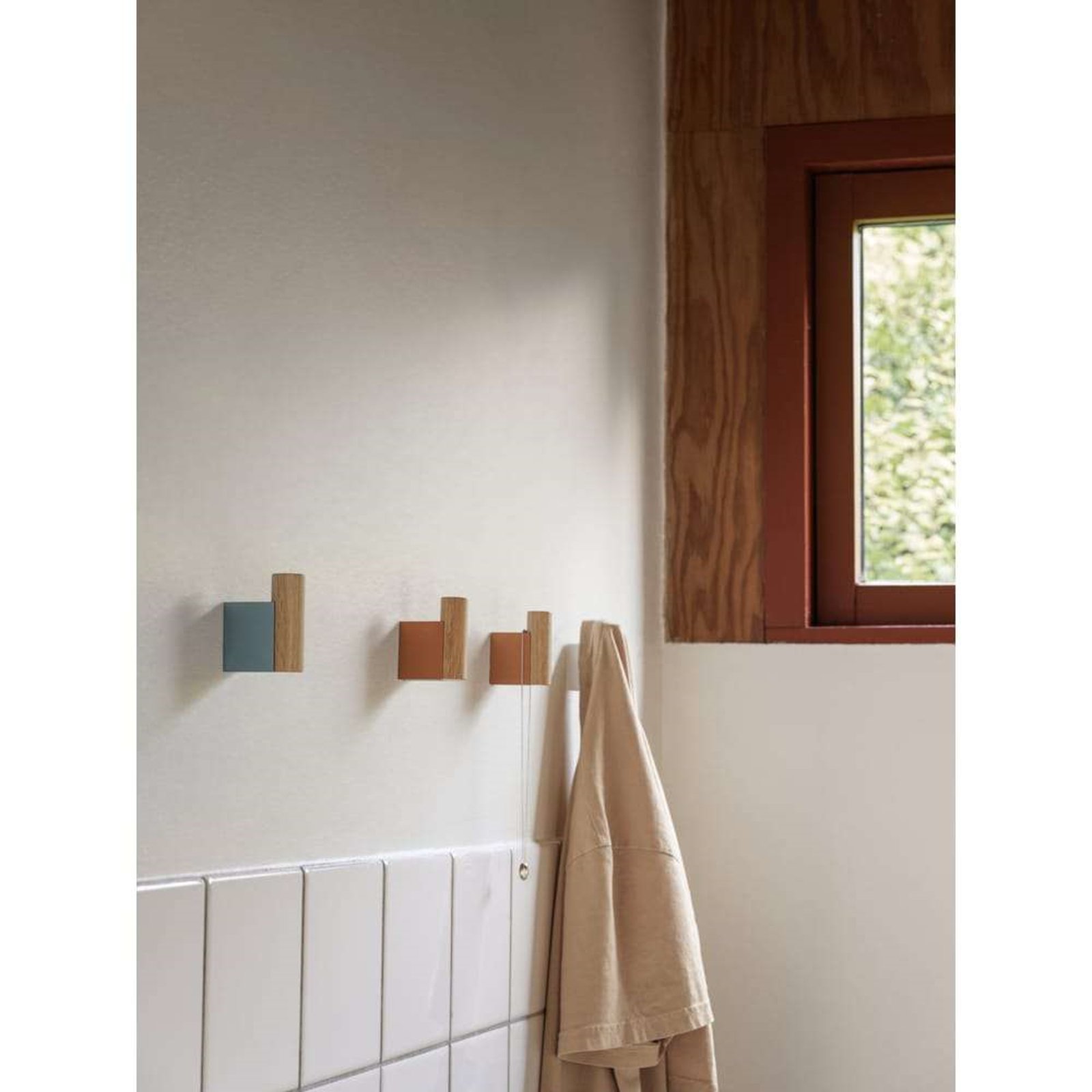 Attach Coat Hook Set of 2 Oak/Burnt Orange - Muuto