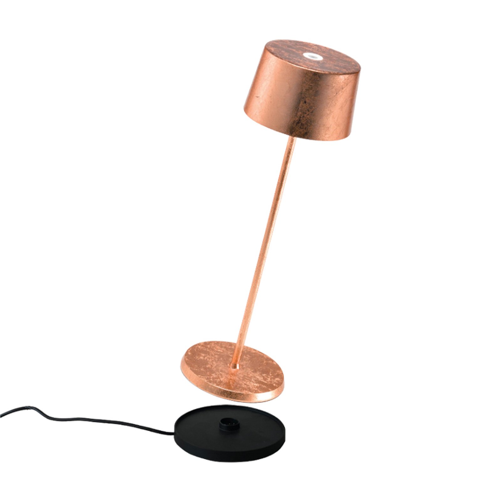 Zafferano Olivia 3K uzlādējama galda lampa vara krāsā