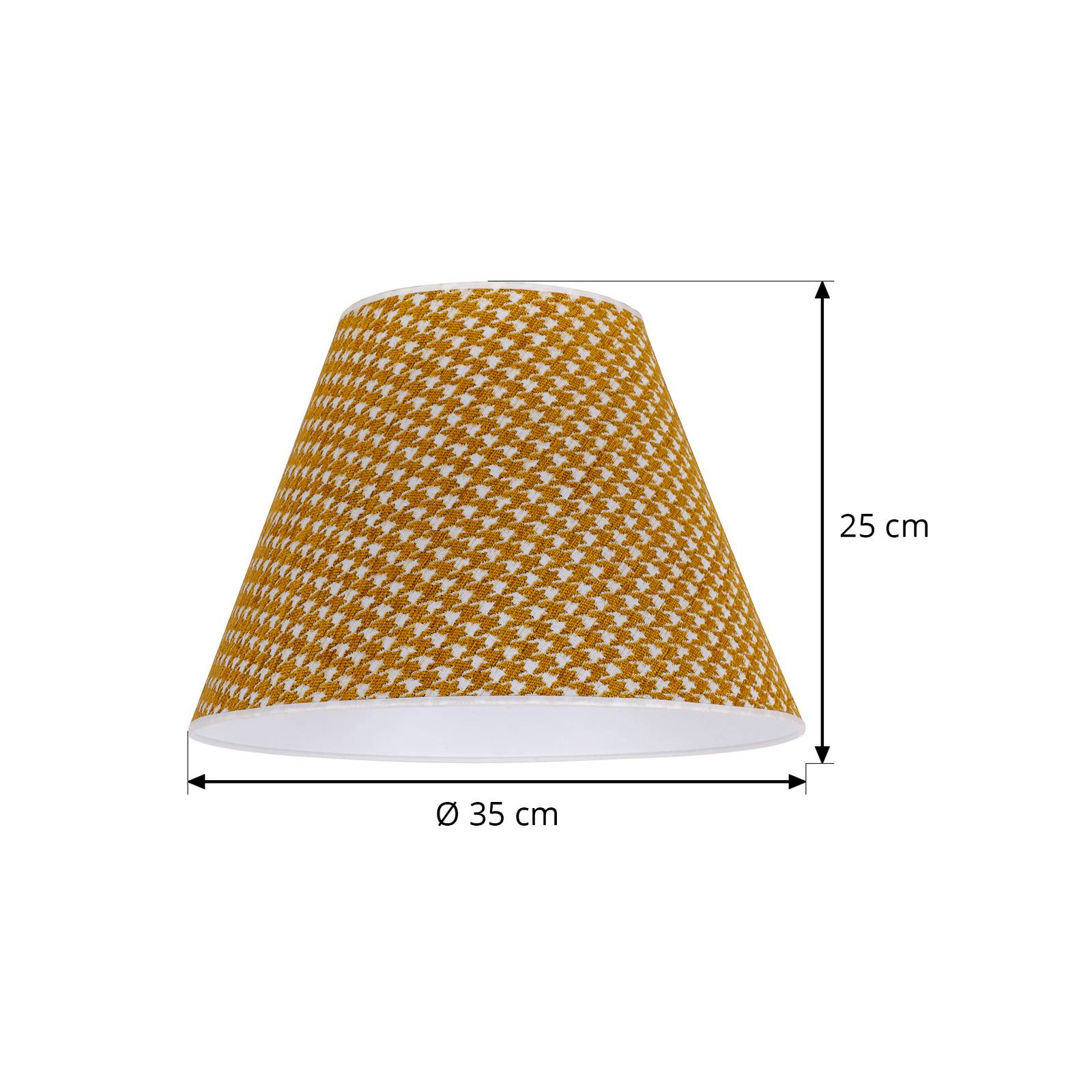 Klosz Sofia 25 cm, wzór w jodełkę, żółty