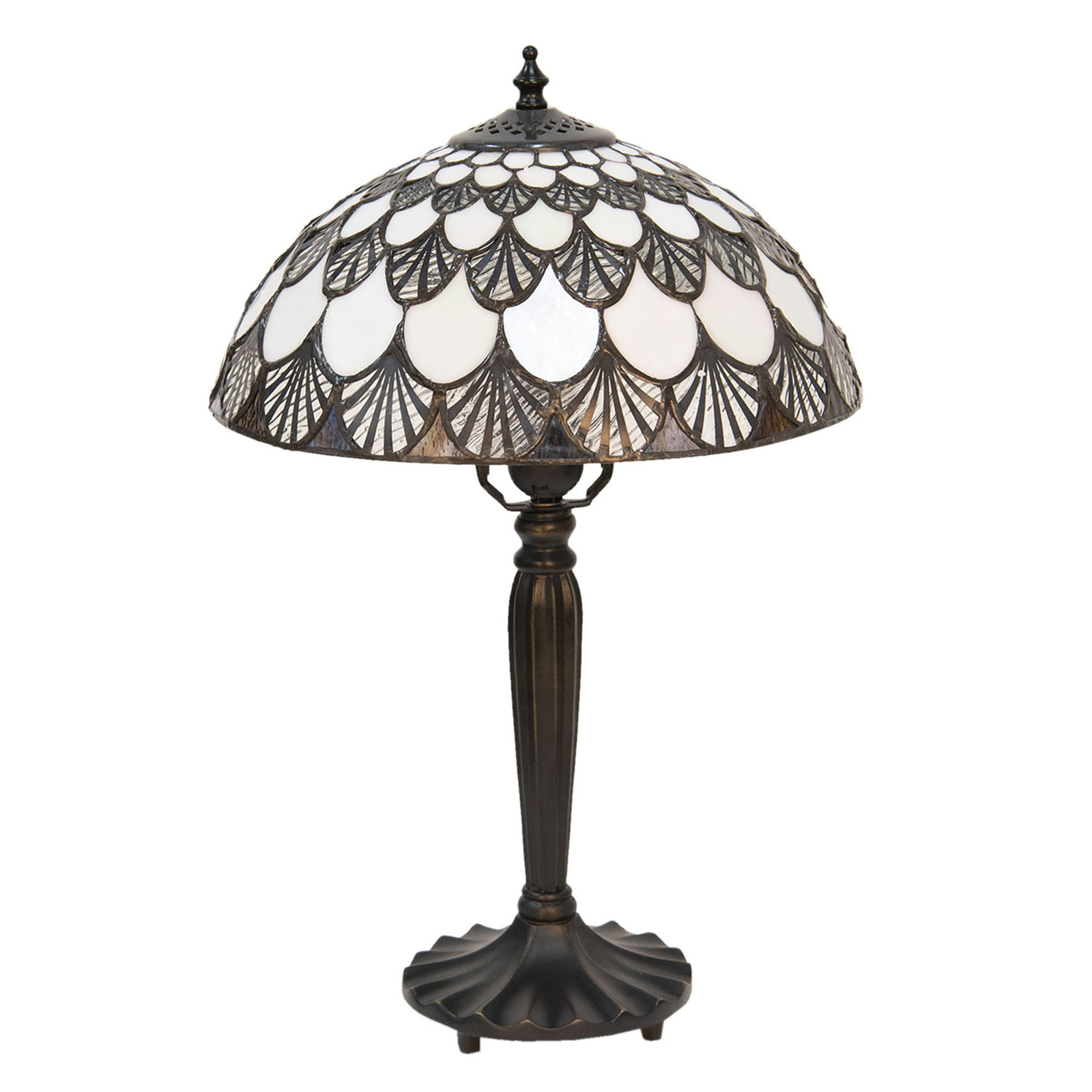 Lámpara de mesa 5998 diseño concha, look Tiffany