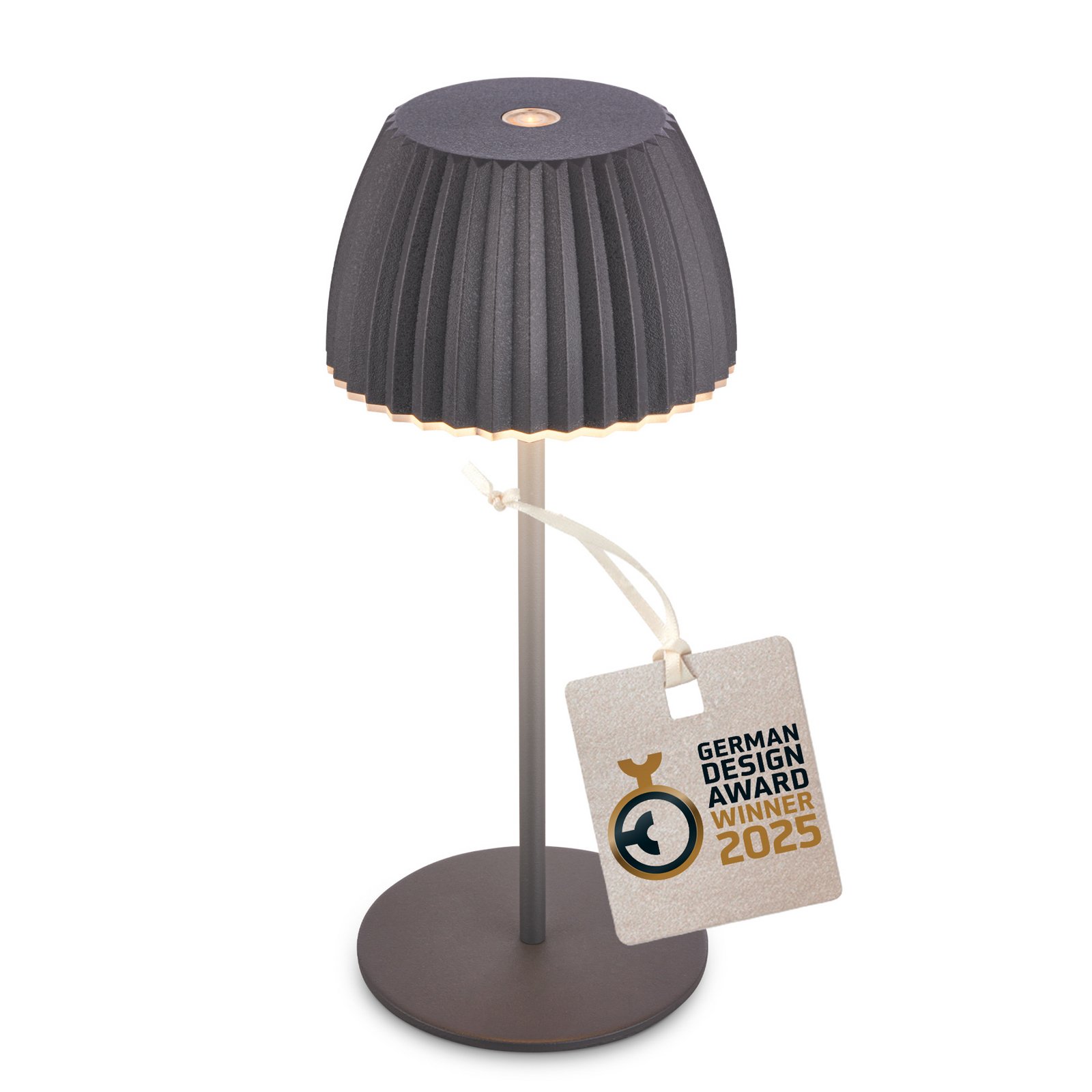 LED-Akku-Tischlampe Brilo unplugged Riffle, 20 cm, anthrazit