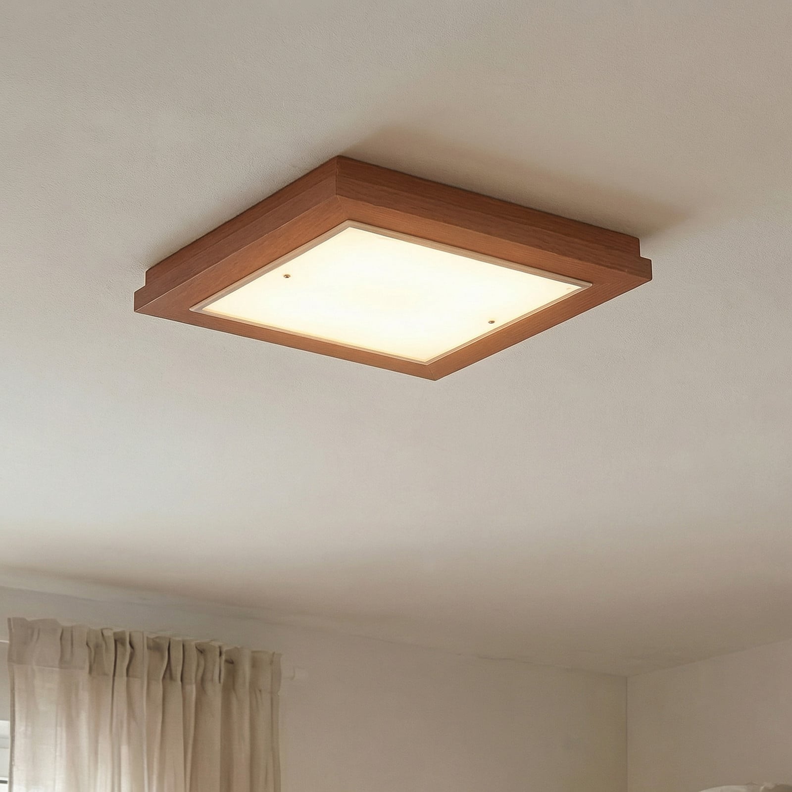 Argon Plafonieră Tally lățime 42 cm teracotă lemn E27 - Hol - teracotă alb