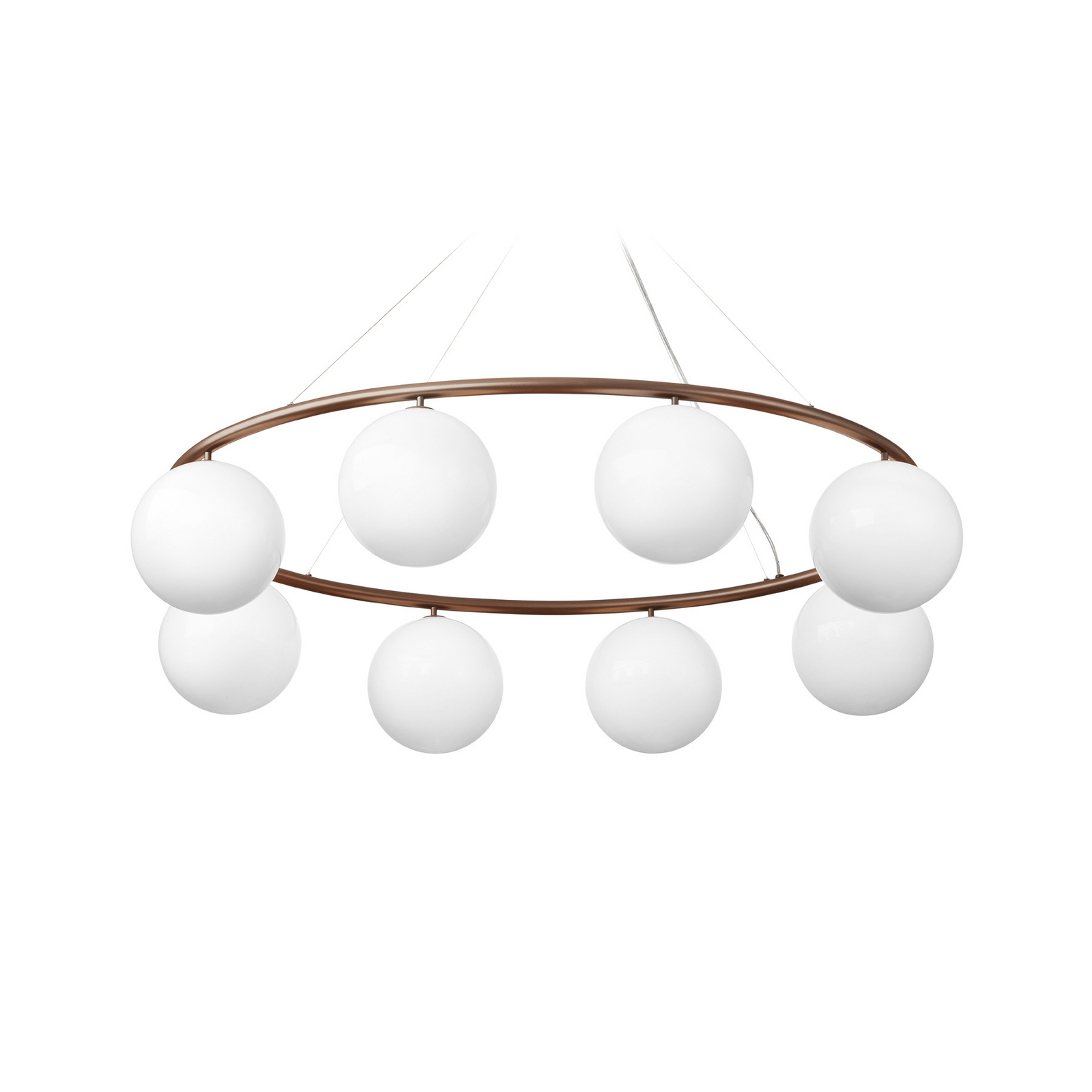 Lustre ovale Miira 8, bronze/opale, à 8 lampes - Nuura
