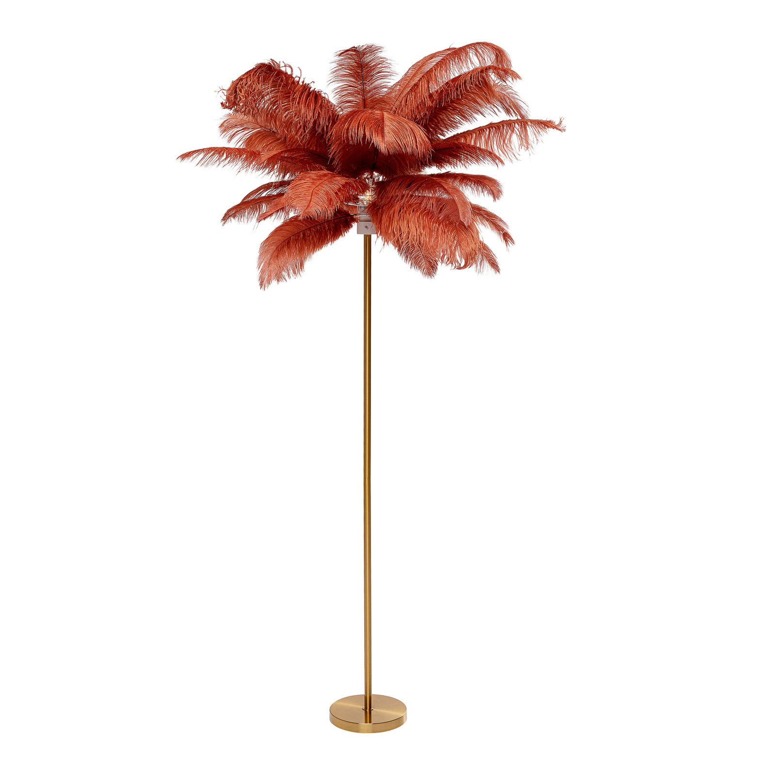 KARE Feather Palm lámpara de pie plumas rojo óxido