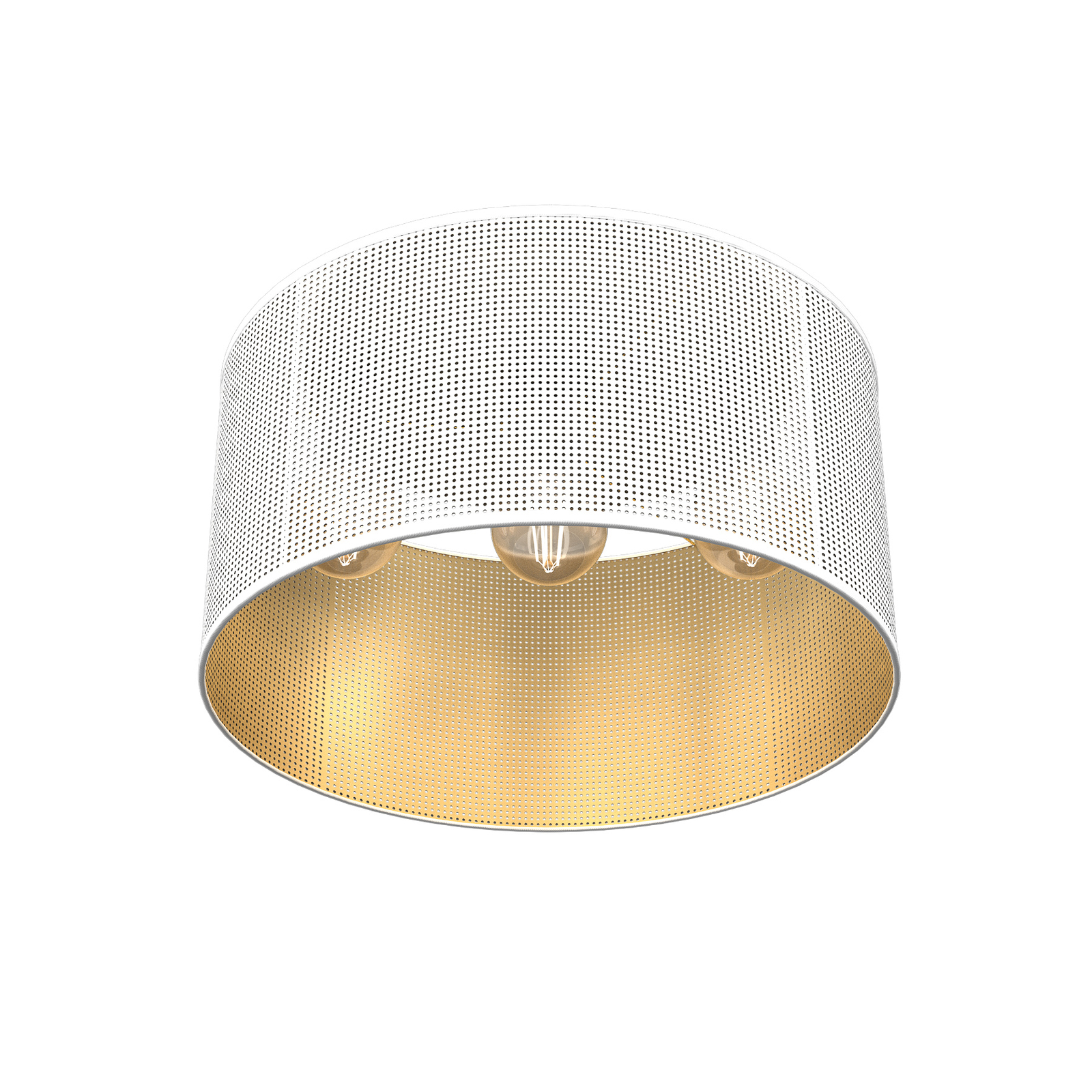 Jovin ceiling lamp, 3-bulb, 1 lampshade white/gold