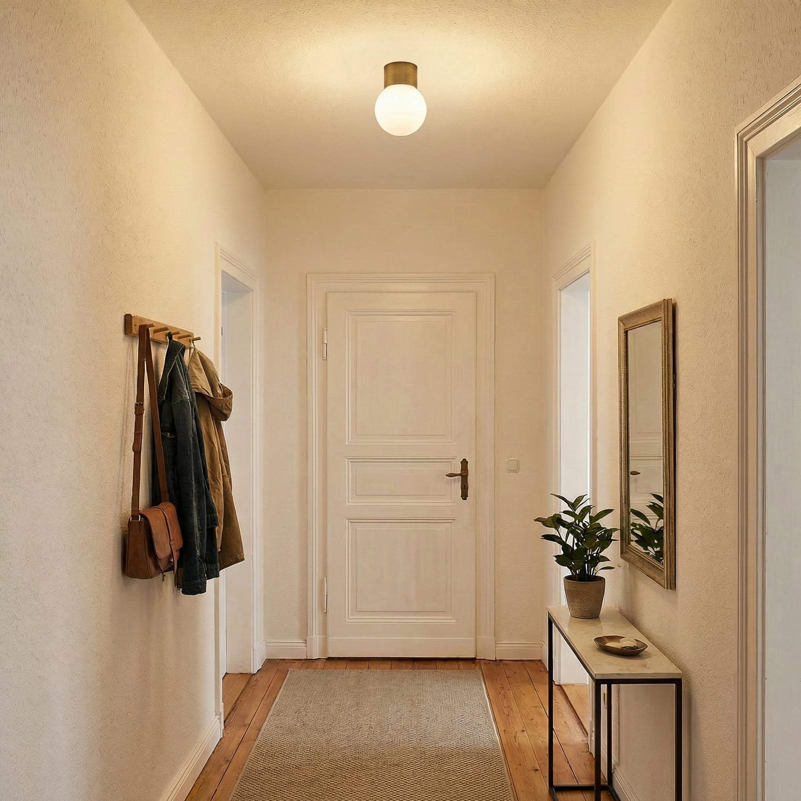 Deckenleuchte Hotel Mood 1, gold, Metall, Glas, G9