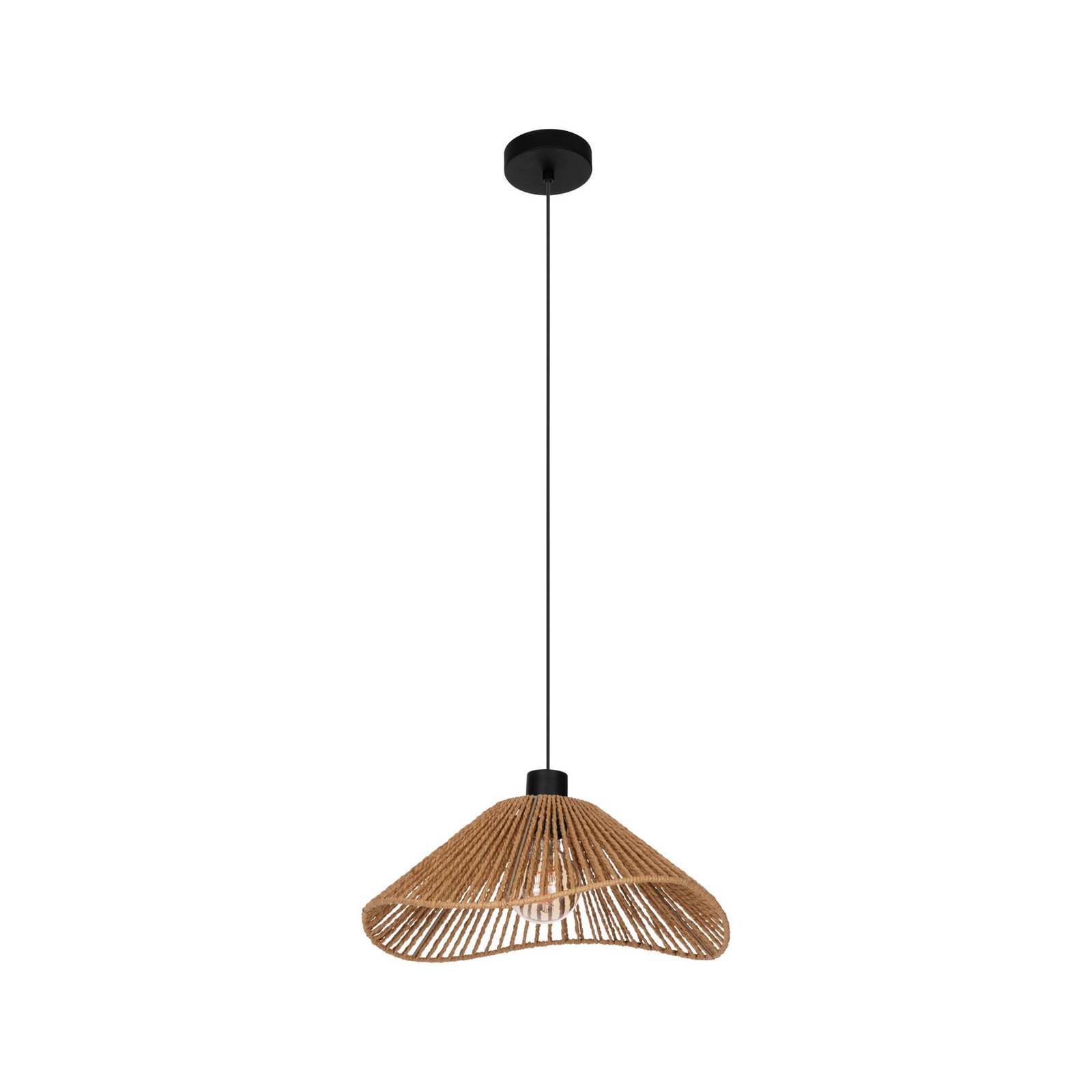 Lampă suspendată Lavister negru/natural hârtie