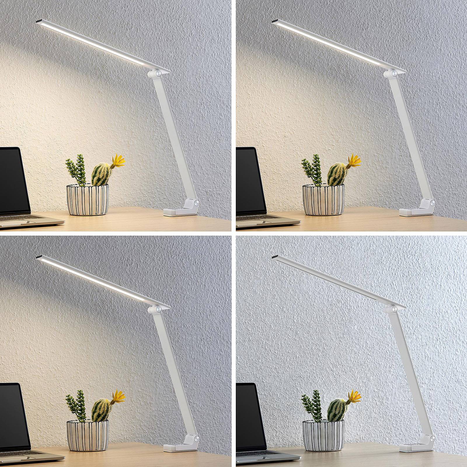 Levně Prios Tamarin stolní lampa LED, stmívatelná, bílá