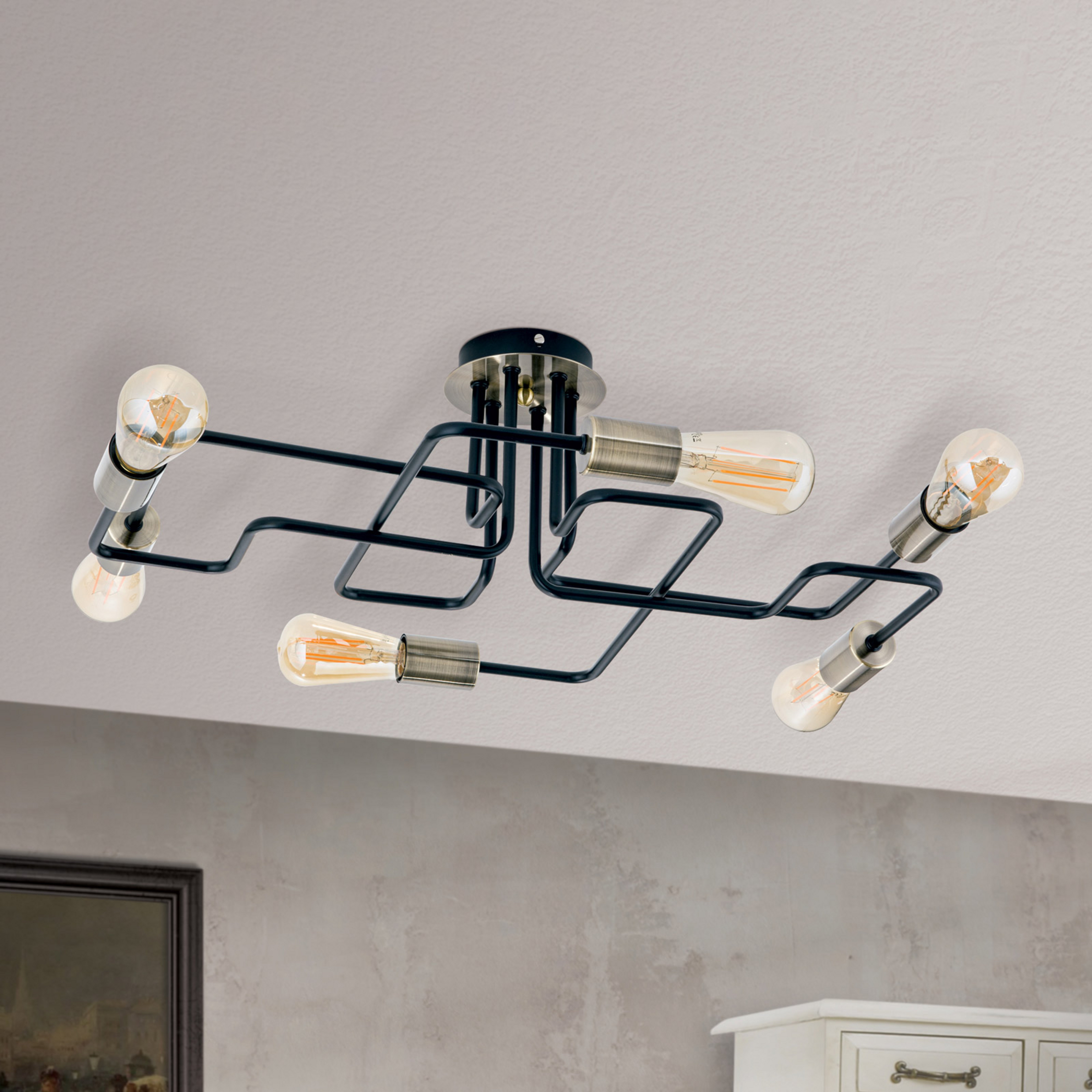 Φωτιστικό οροφής Jailhouse, έξι φώτα