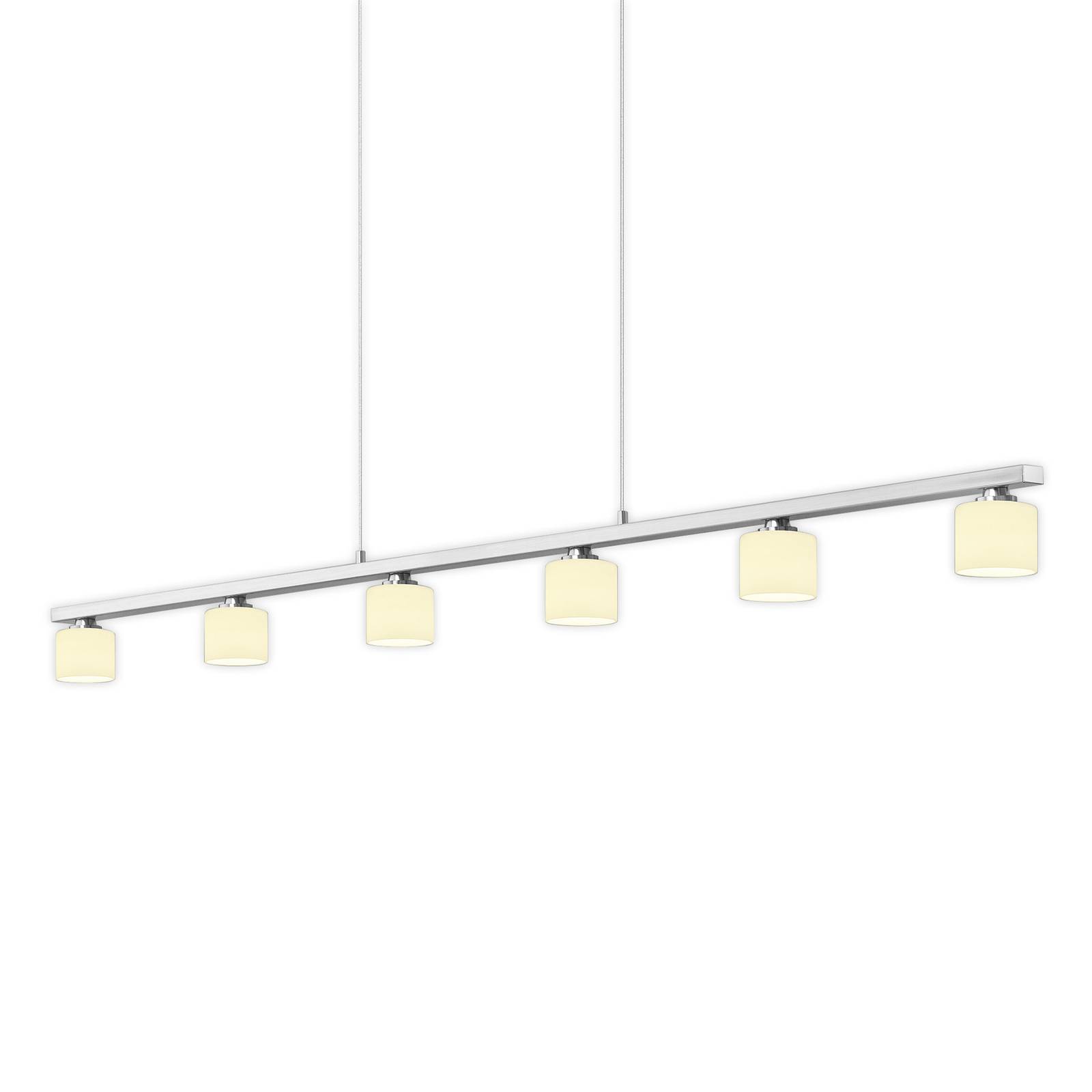 Suspension Mila en nickel à six lampes 114 cm