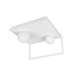 Plafón LED Arola, blanco mate, ancho 37 cm, metal