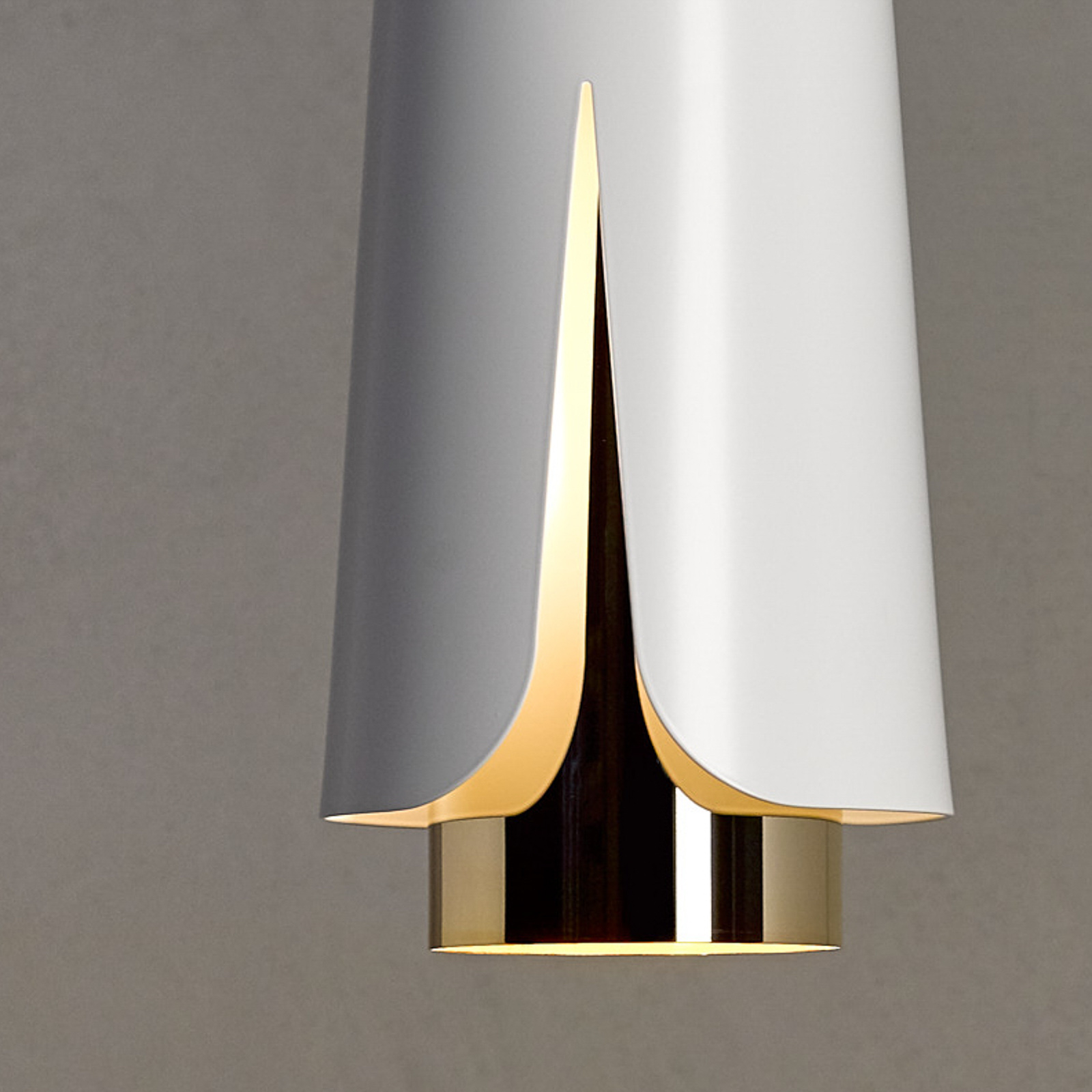 Viseća lampa Prandina Tulipa S3 mat bijela/zlatna