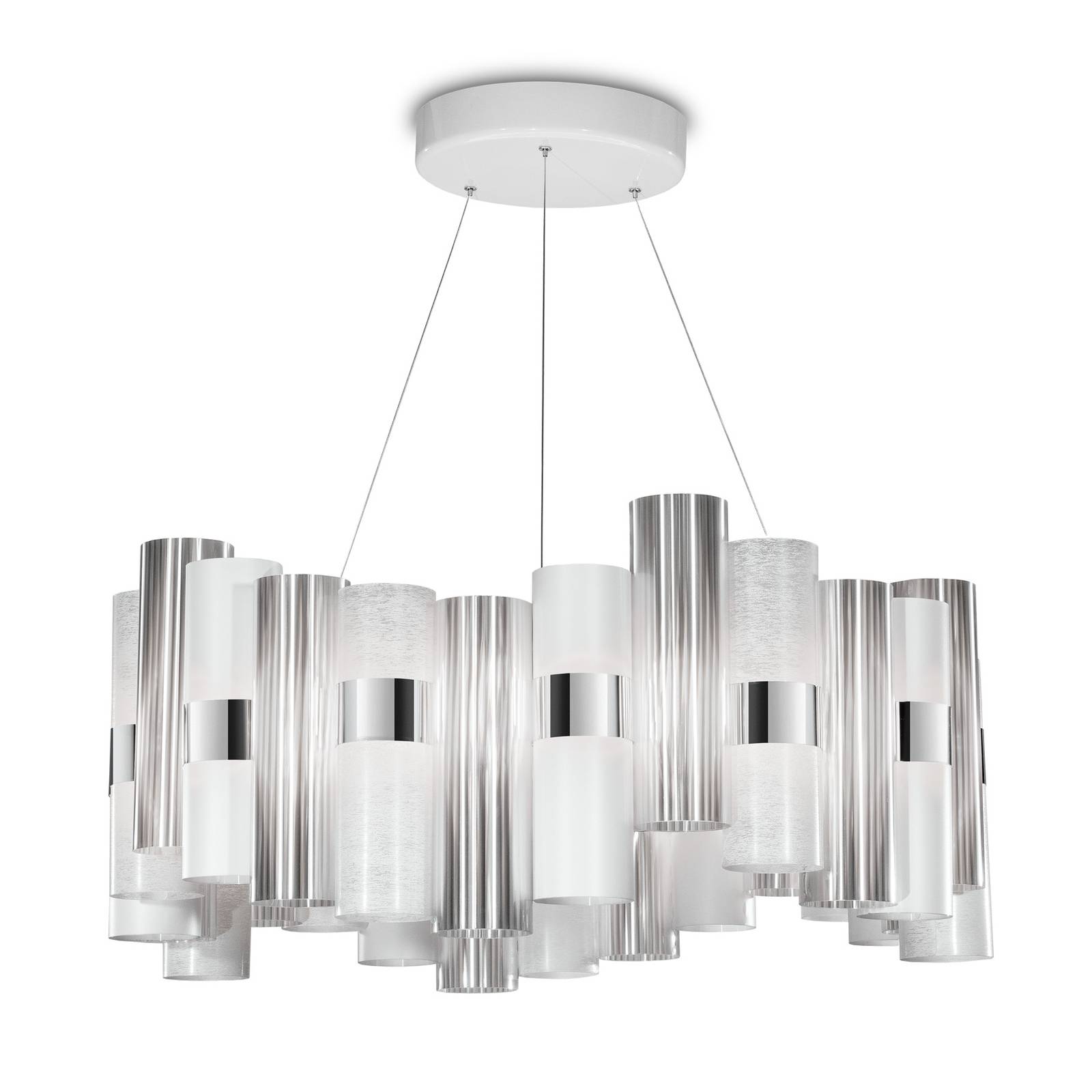 Slamp La Lollo L LED hanging lamp, Ø 80 cm, white, for Living / Dining Room, technopolymers, 80 W, H: 35 cm