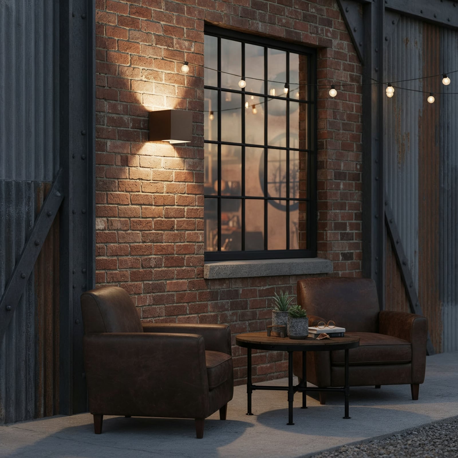 Ideal Lux Applique d'extérieur LED Atom, marron, 10 cm, métal