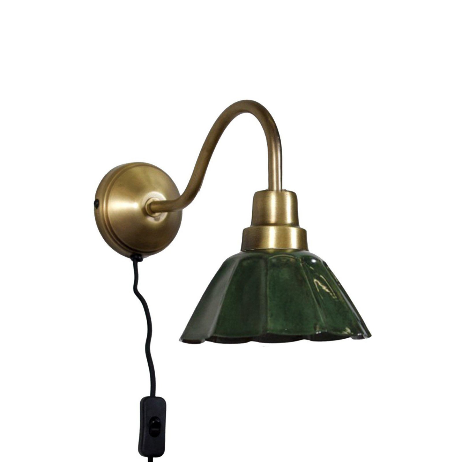 PR Home Wandlampe Ester, grün, Ausladung 34 cm, Metall