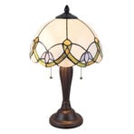 Lampa stołowa 5918 biało-kolorowy styl Tiffany