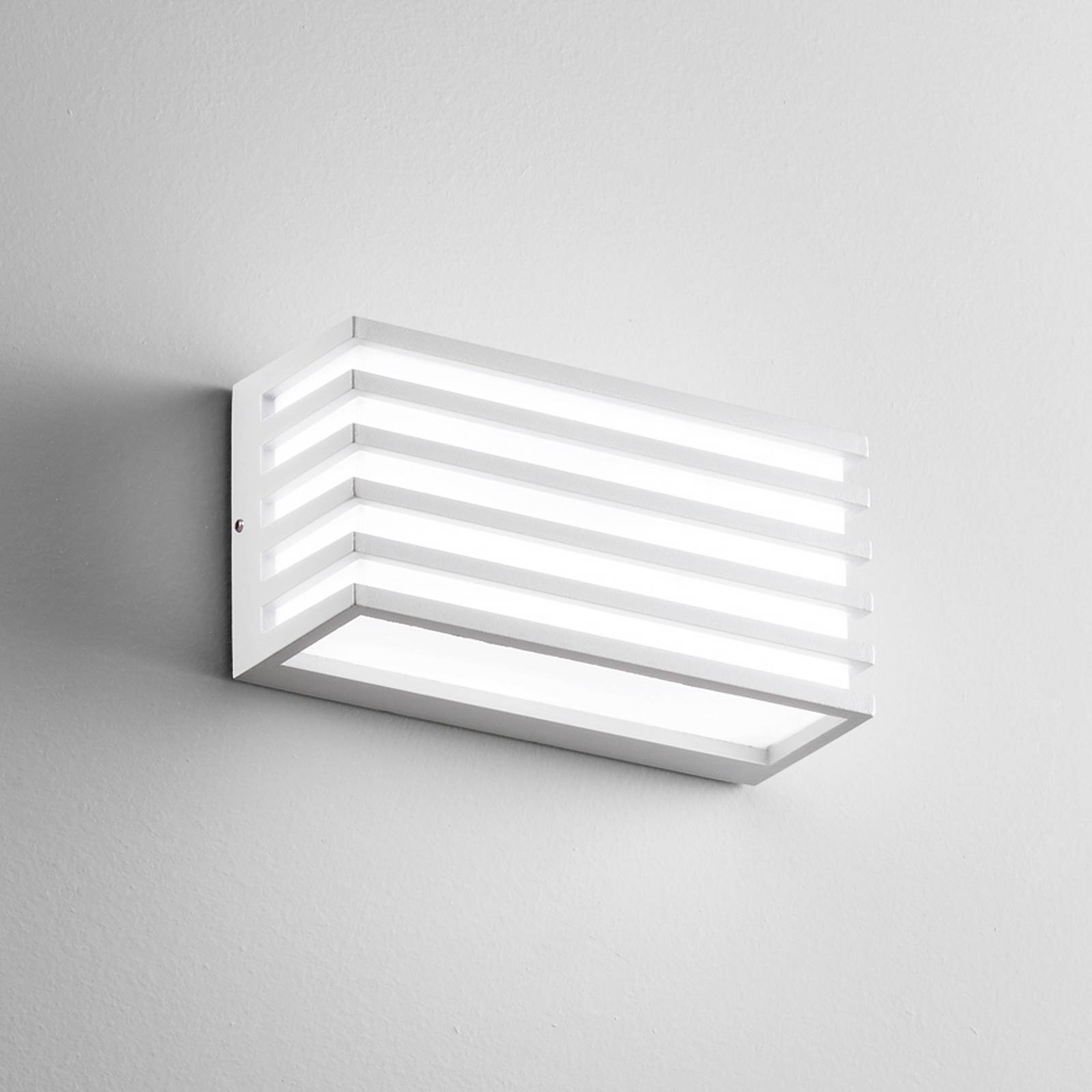 LED-Außenwandlampe Dukrot, weiß, Breite 22 cm, Metall günstig online kaufen