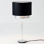 Mattia bordslampa, svart/silver chintz
