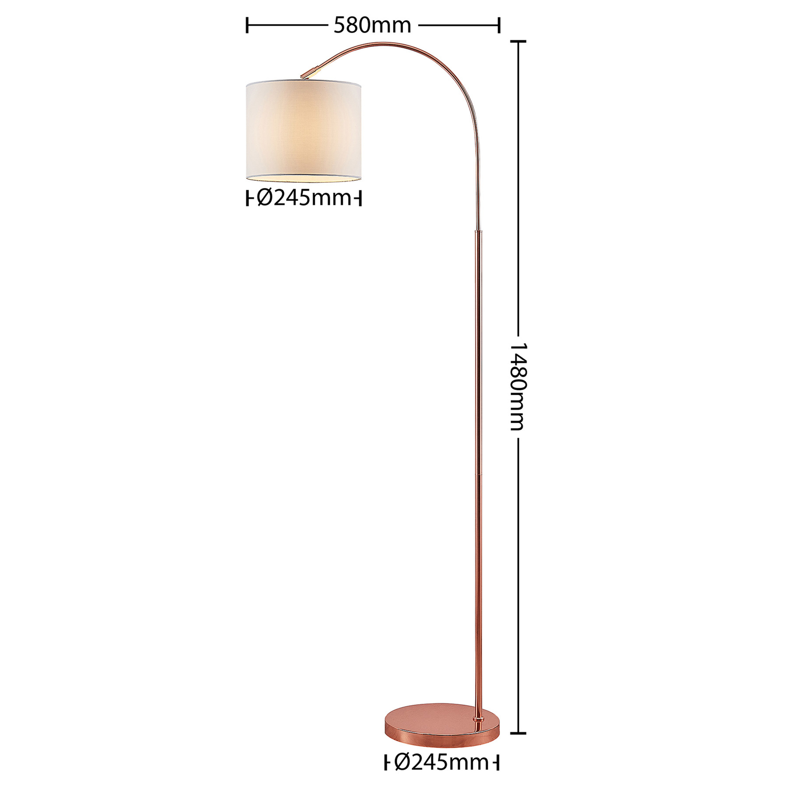 Lindby Keriba lámpara de pie, cobre/blanco