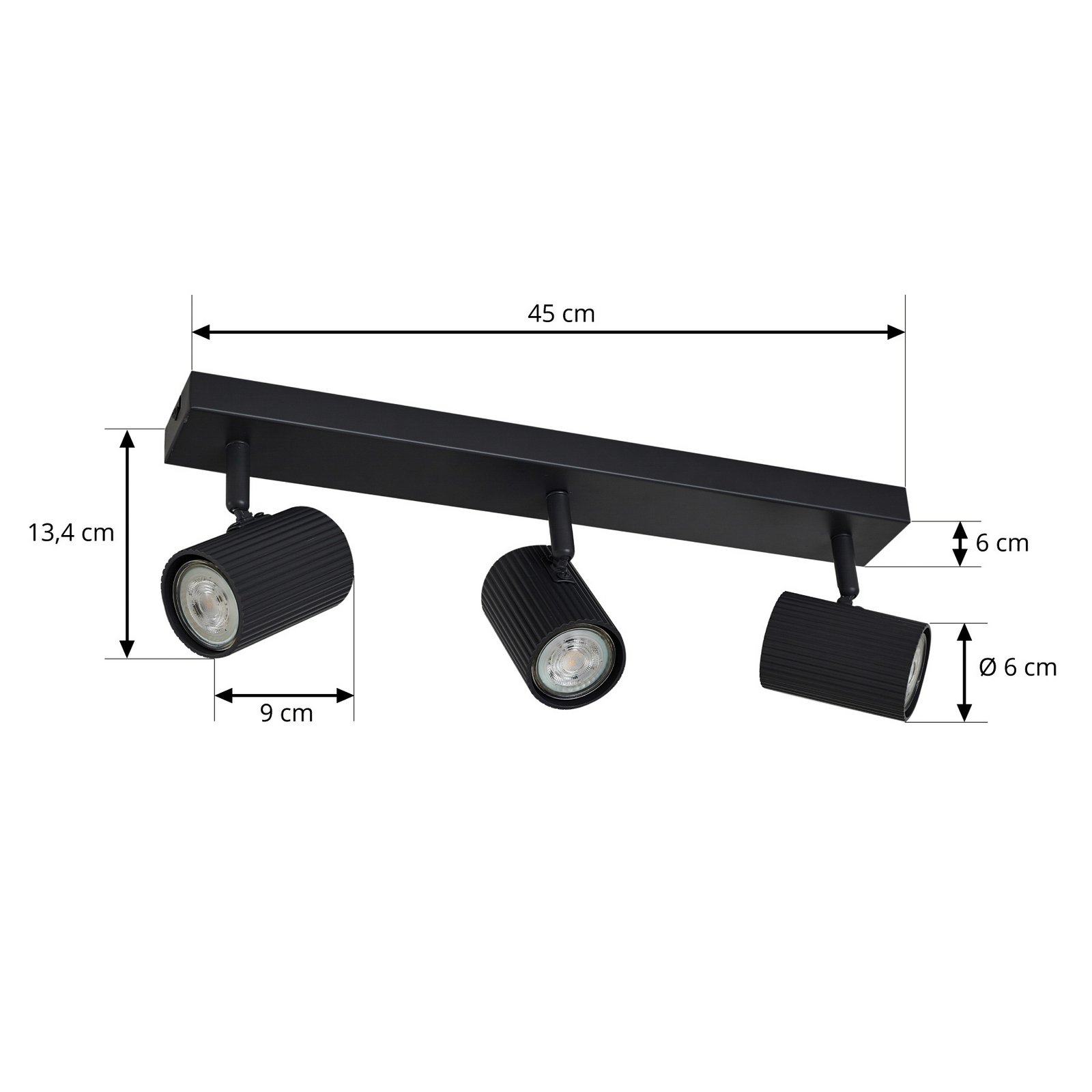 Lindby Spots pour plafond Kardis, gris foncé, à 3 lampes, métal, GU10 Lindby Spots pour plafond Kardis, gris foncé, à 3 lampes, métal, GU10