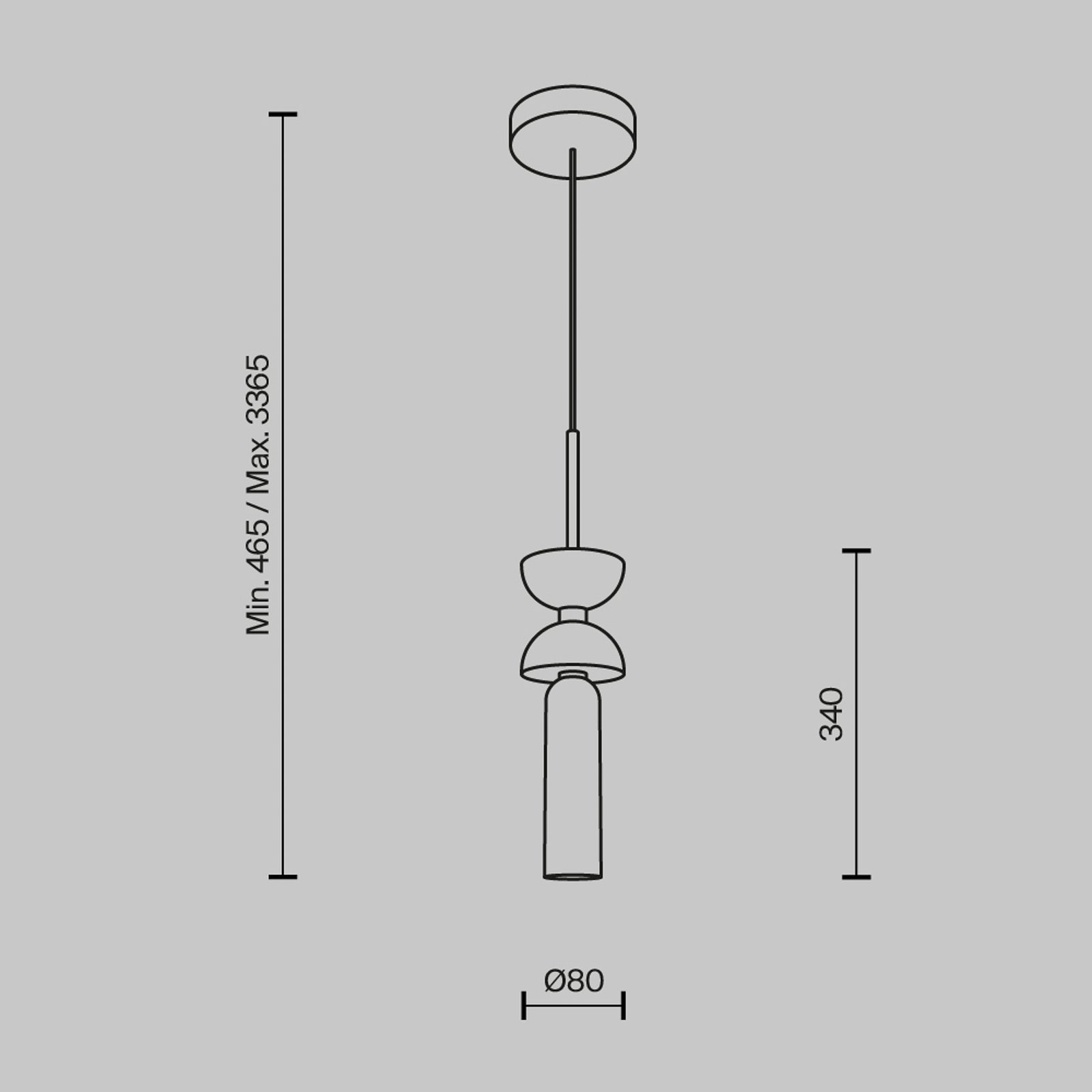 Maytoni suspension Kyoto, or, Ø 10 cm, marbre, verre