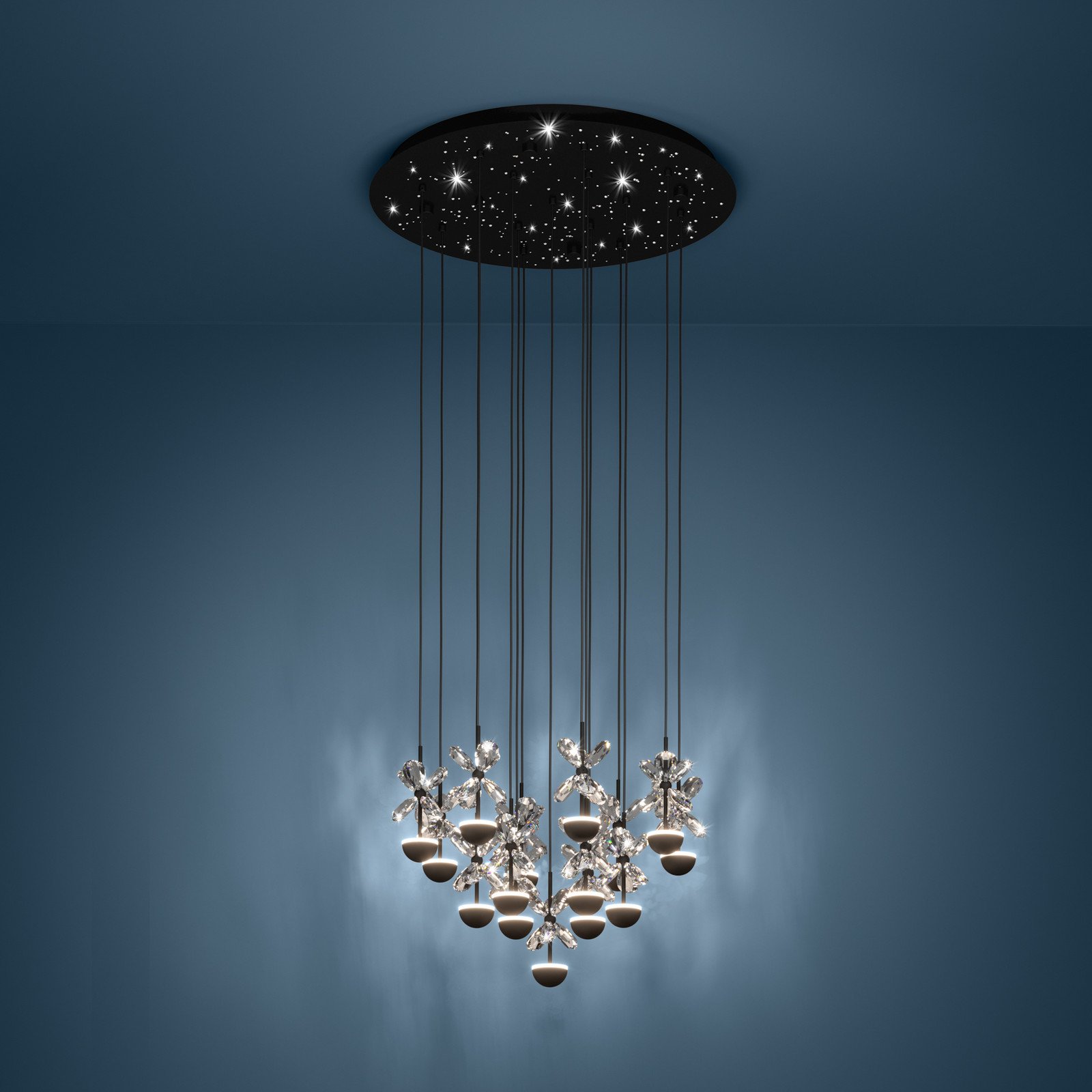 EGLO Stars Of Light Lampă suspendată LED Pianopoli negru Ø 50 cm - Camera de zi / sufragerie - Design - negru transparent - Metal