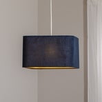 Lampa wisząca Kwadro, ciemnoniebieska, 40 x 40 cm, tkanina welurowa