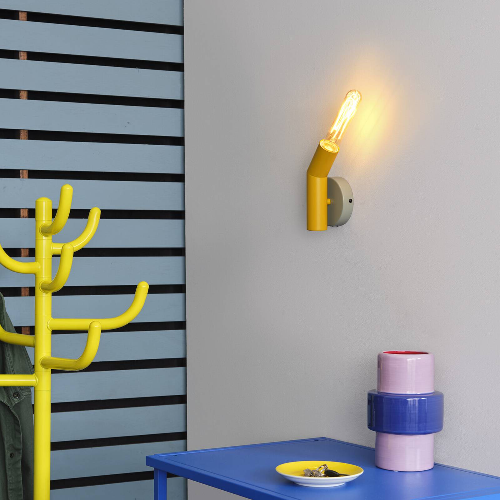 Kinkiet OSRAM Decor Straw, 1-punktowa, szary/żółty, stal, E27