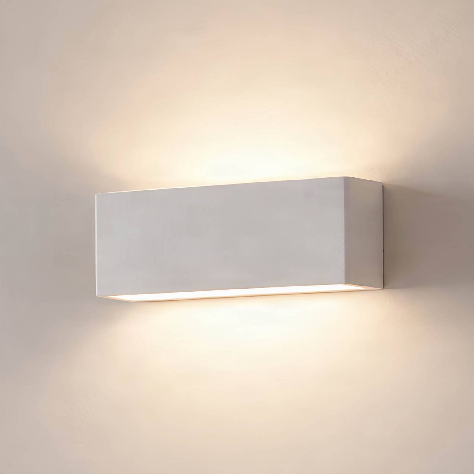 Lindby vegglampe Santino, 22 cm, gips, G9, lakkerbar