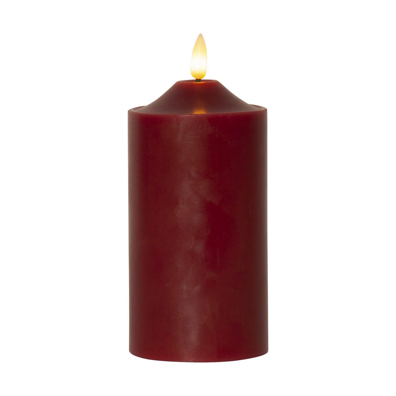 LED candle flame, height 17 cm, red real wax battery operated