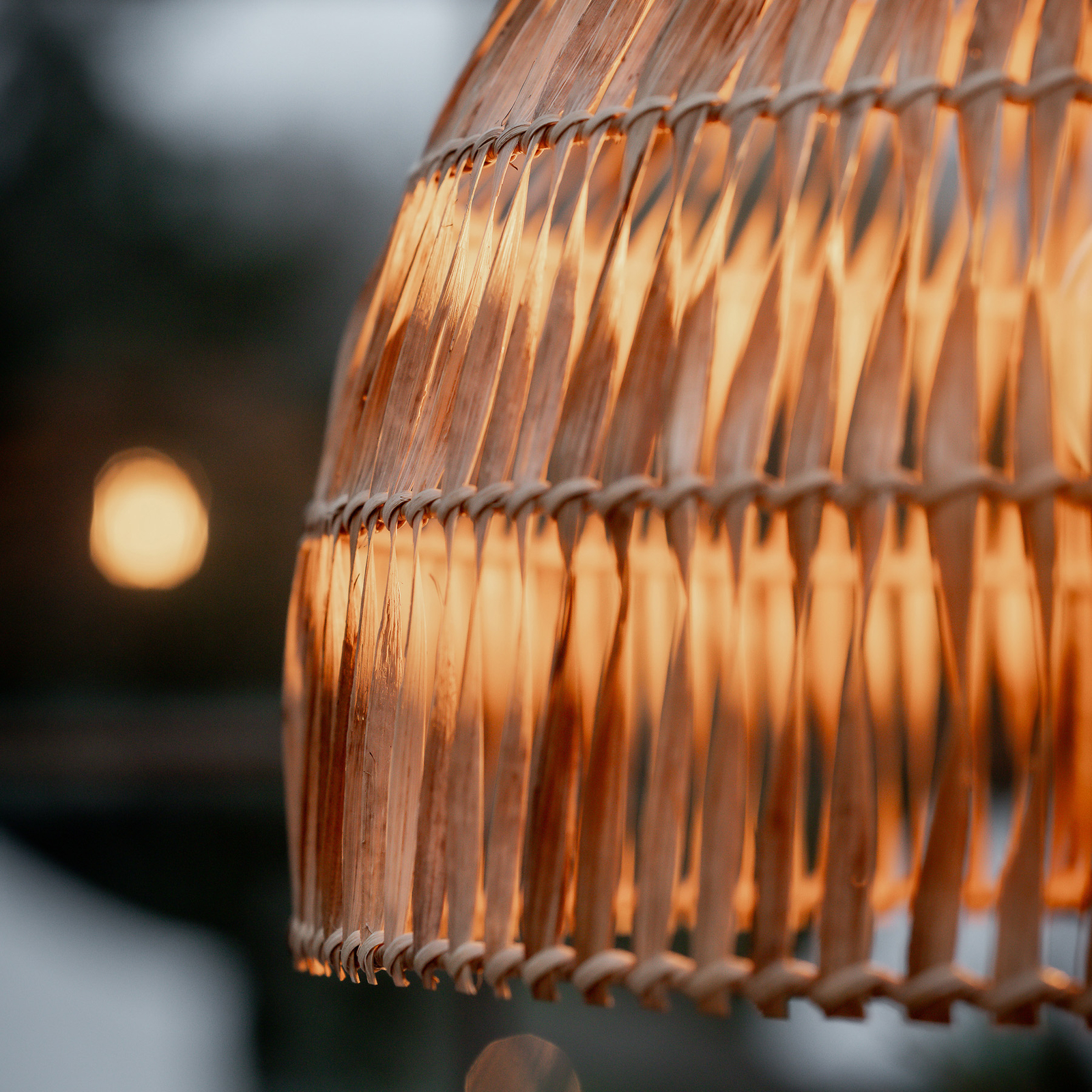 PR Home venkovní závěsná lampa Krajka z přírodního vlákna, kabel se
