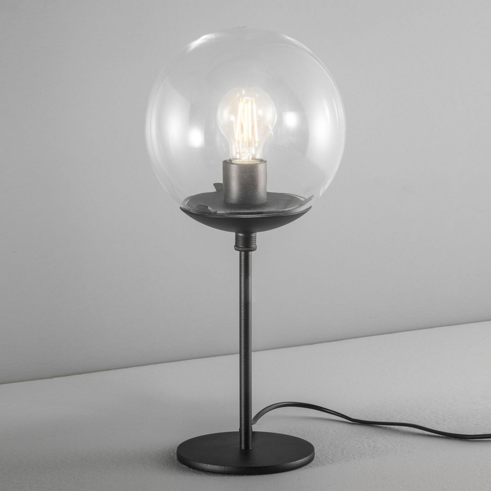 Lampă de masă Global Ø 20 cm negru