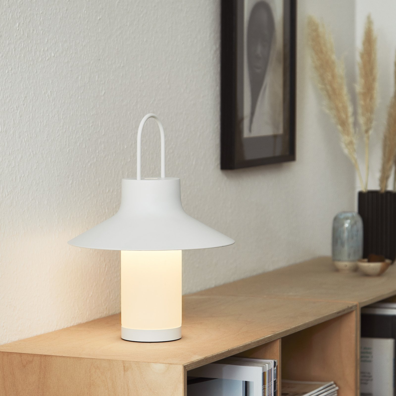 LOOM DESIGN LED stolna lampa na baterije Shadow Large, bijela, IP65