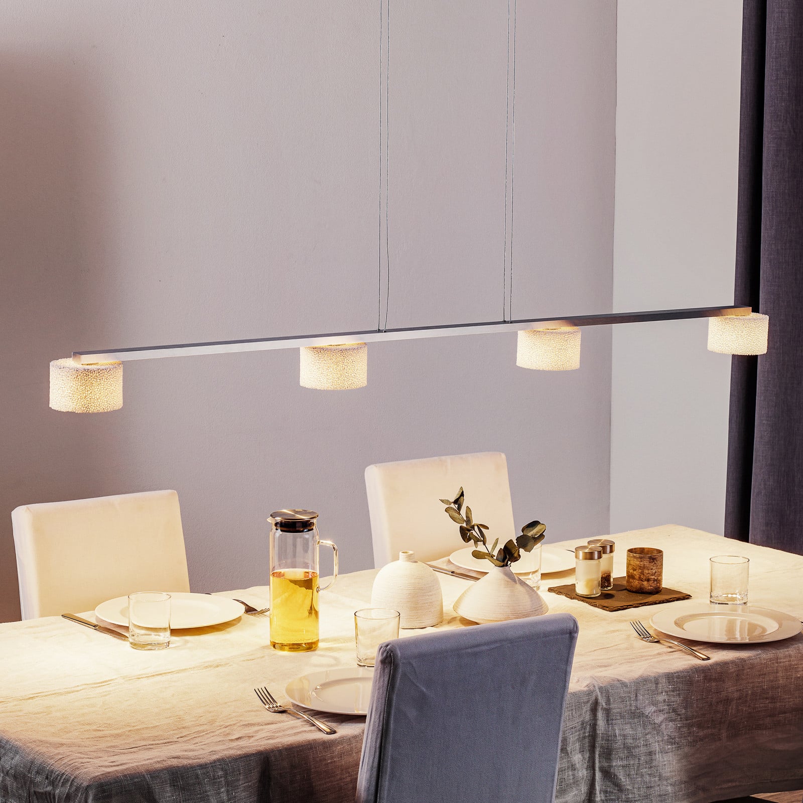 Reef 4 LED Pendel Polished/White Serien Lighting - Spisestue - Design - Metal - Med flere lyskilder