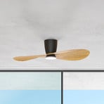 LED-Deckenventilator Surfer, schwarz/holz, DC, leise, CCT