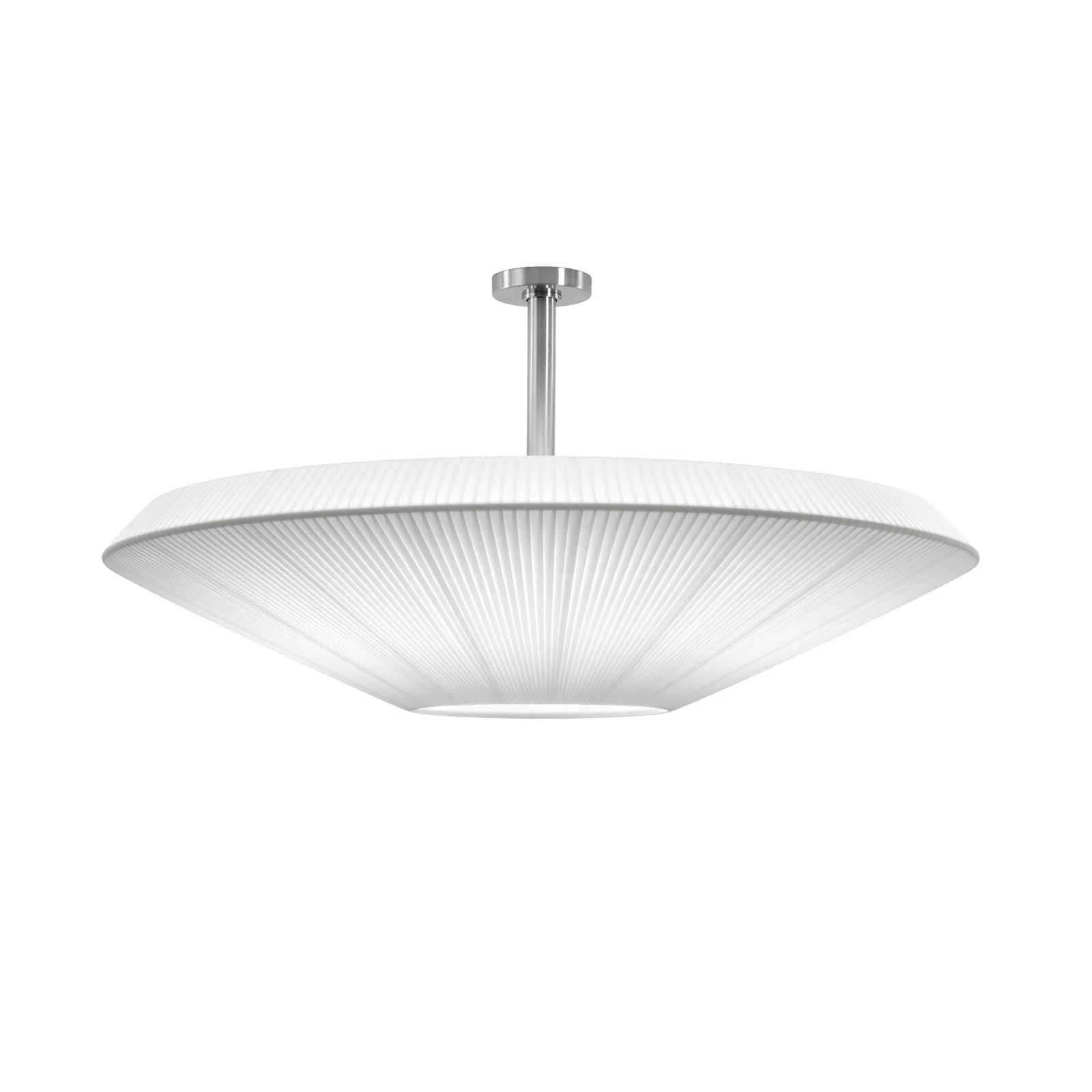Plafonieră Bover Siam 120, înălțime 61 cm, nichel/alb