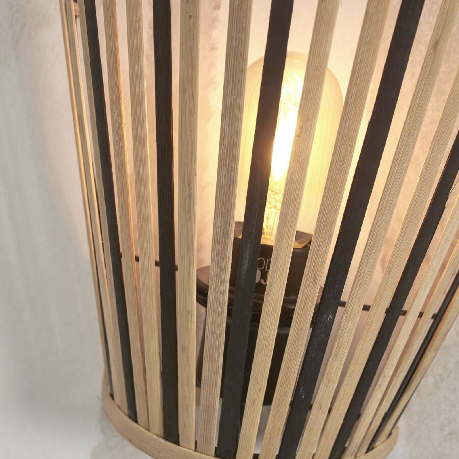 GOOD & MOJO Merapi wandlamp, naturel/zwart