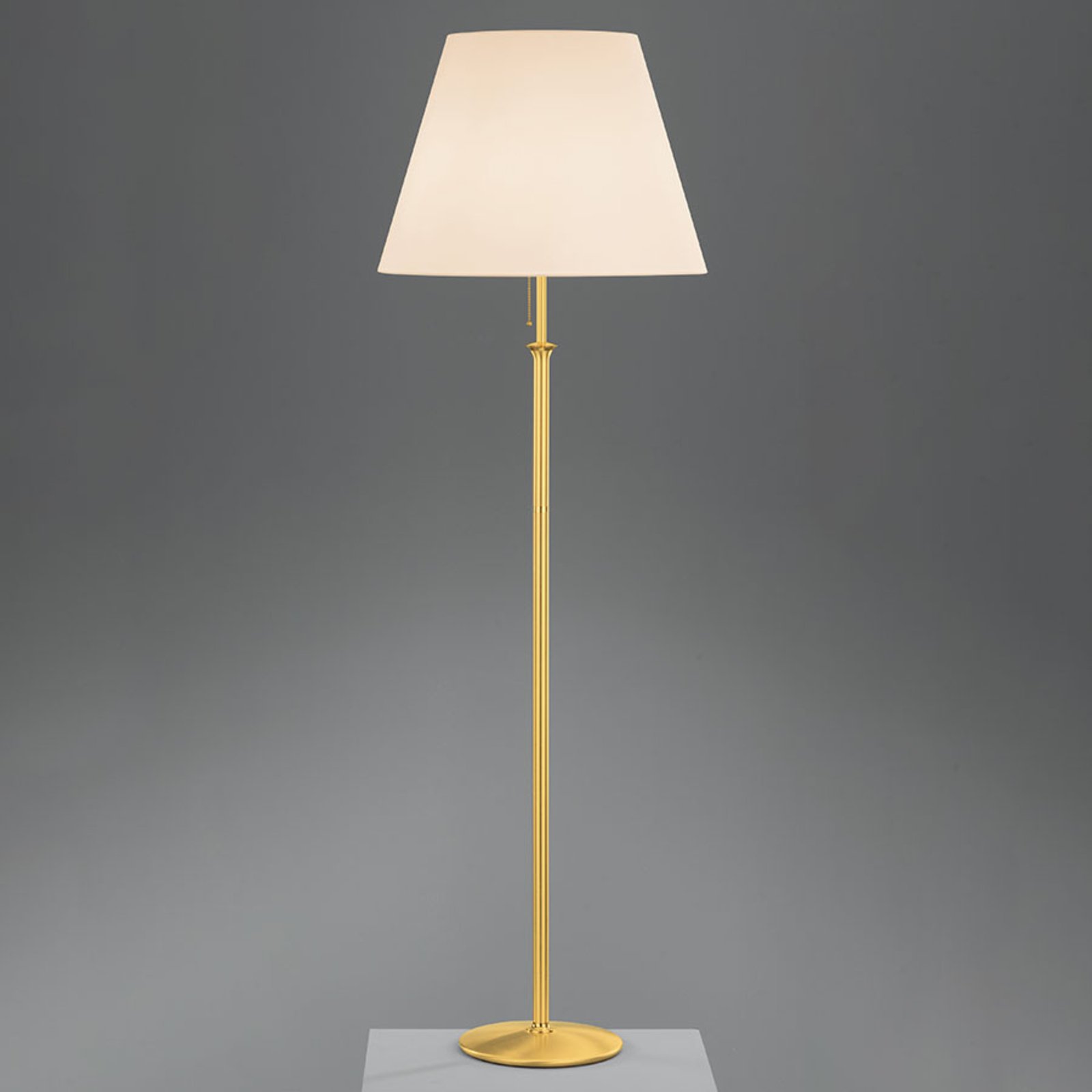Hufnagel Royce floor lamp with ceiling luminator cream, for Living / Dining Room, brass, chintz, E27, energy efficiency: A++, H: 160 cm