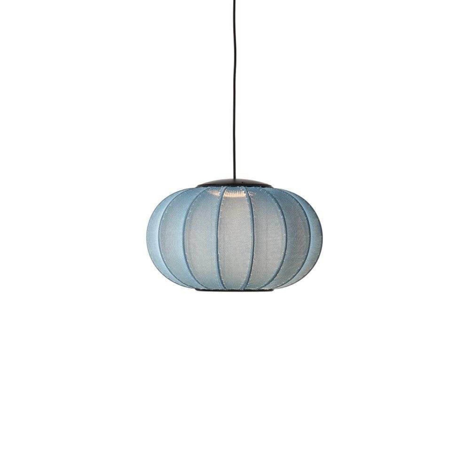 Knit-Wit 45 Oval LED Pendel Blue Stone Made By Hand - Soveværelse - Stof / tekstil