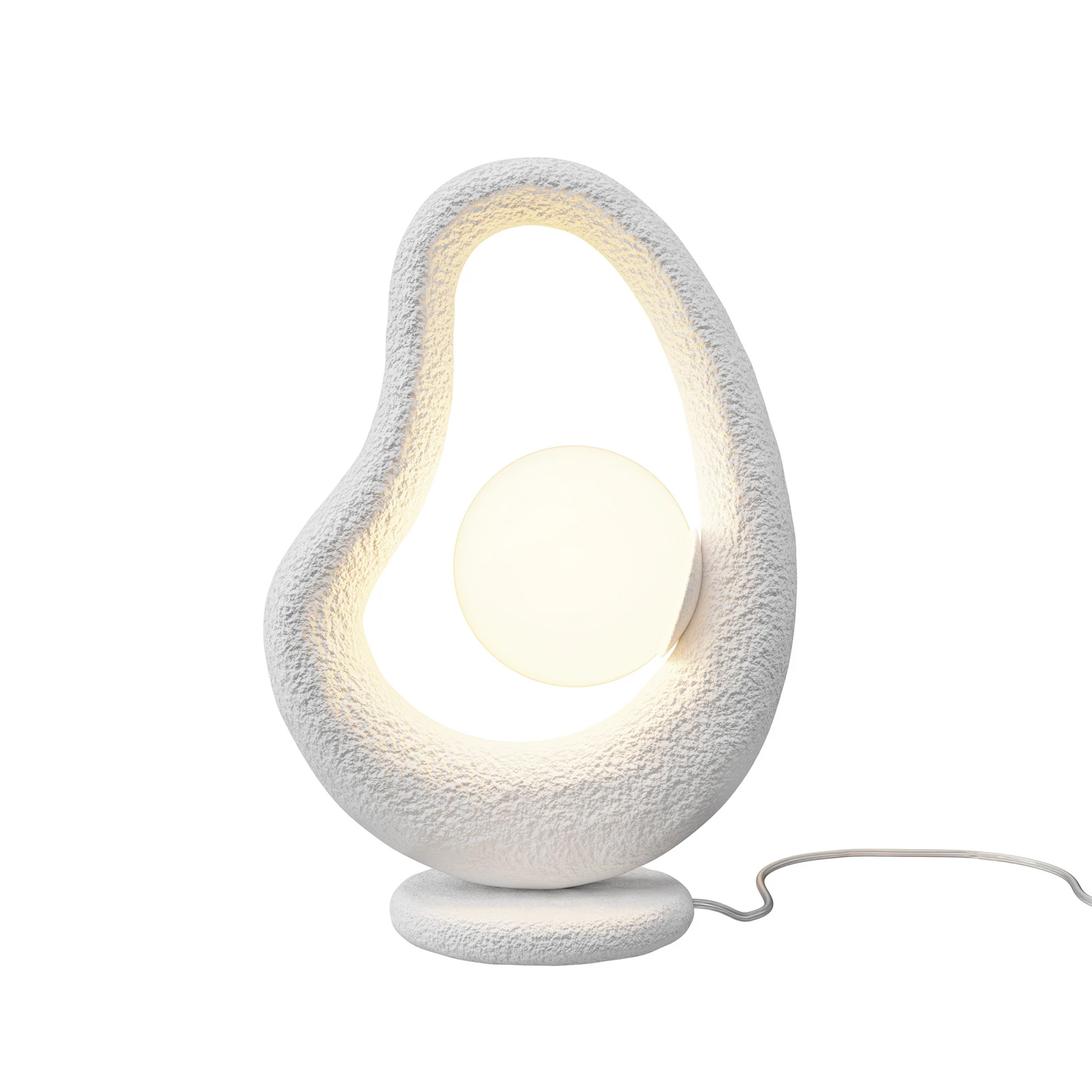 Maytoni Lampe de table LED Opus, blanc, métal/verre, hauteur 38 cm