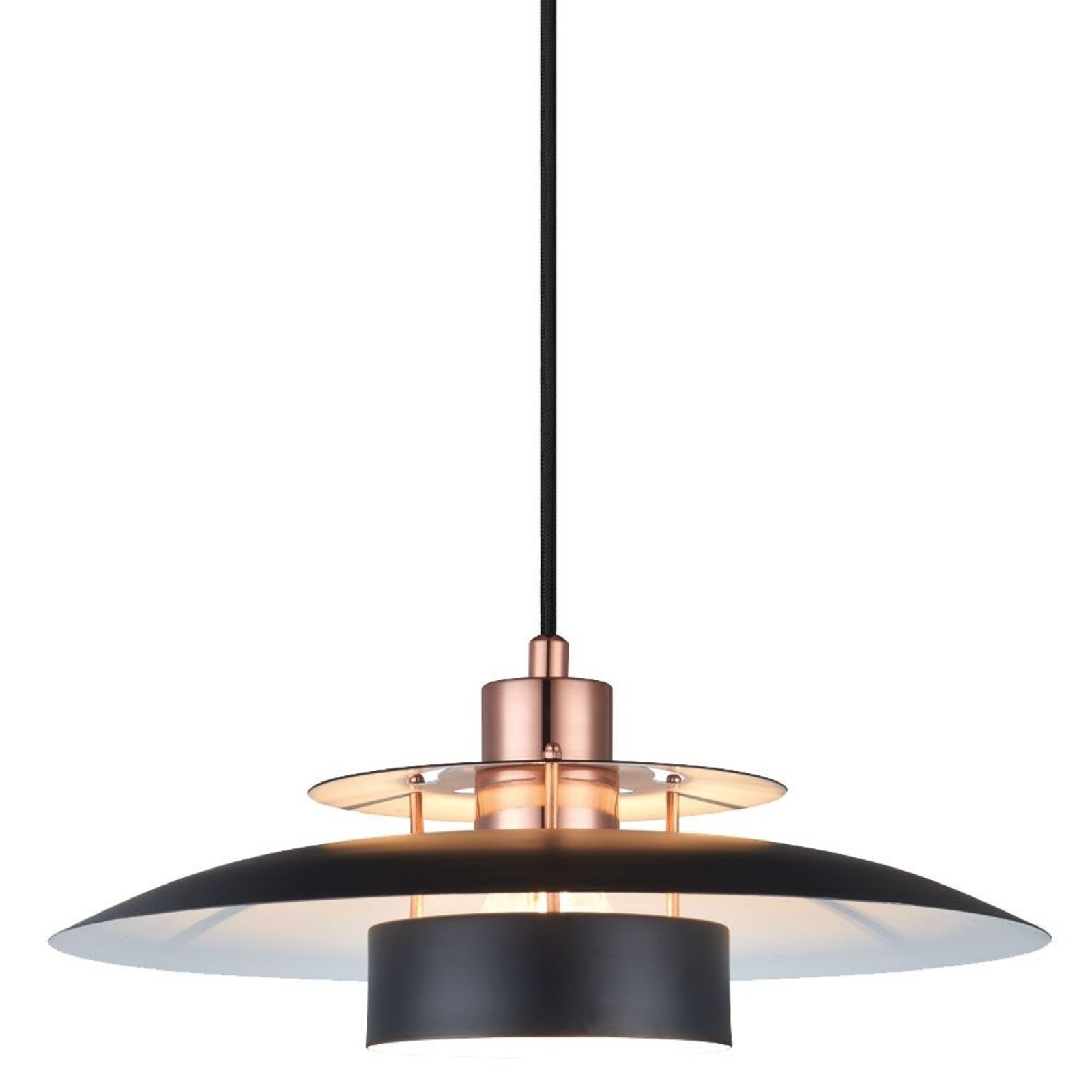 Sørup Lustră Pendul Matt Black/Copper - Halo Design