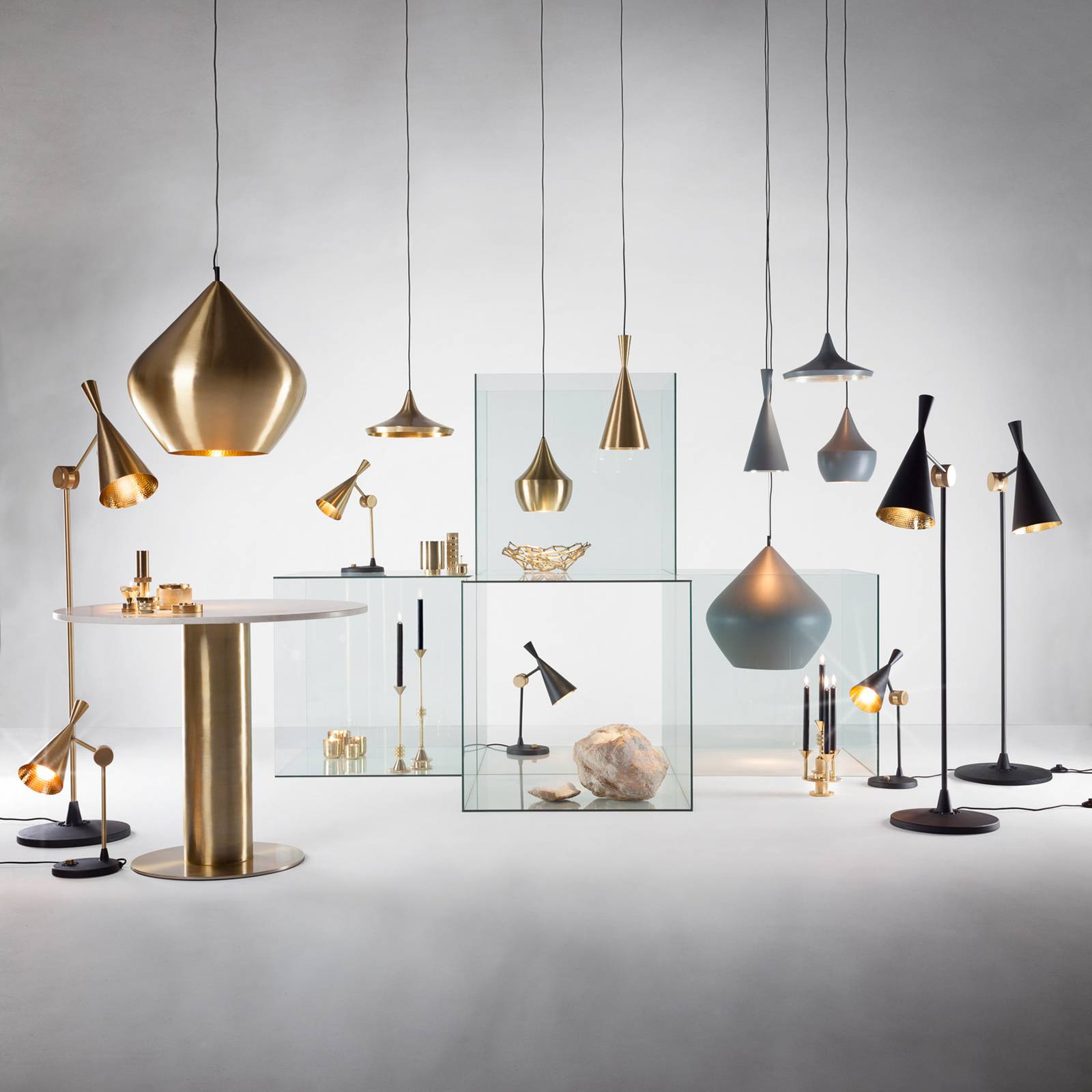 Tom Dixon Beat Wide lampa wisząca LED, mosiądz