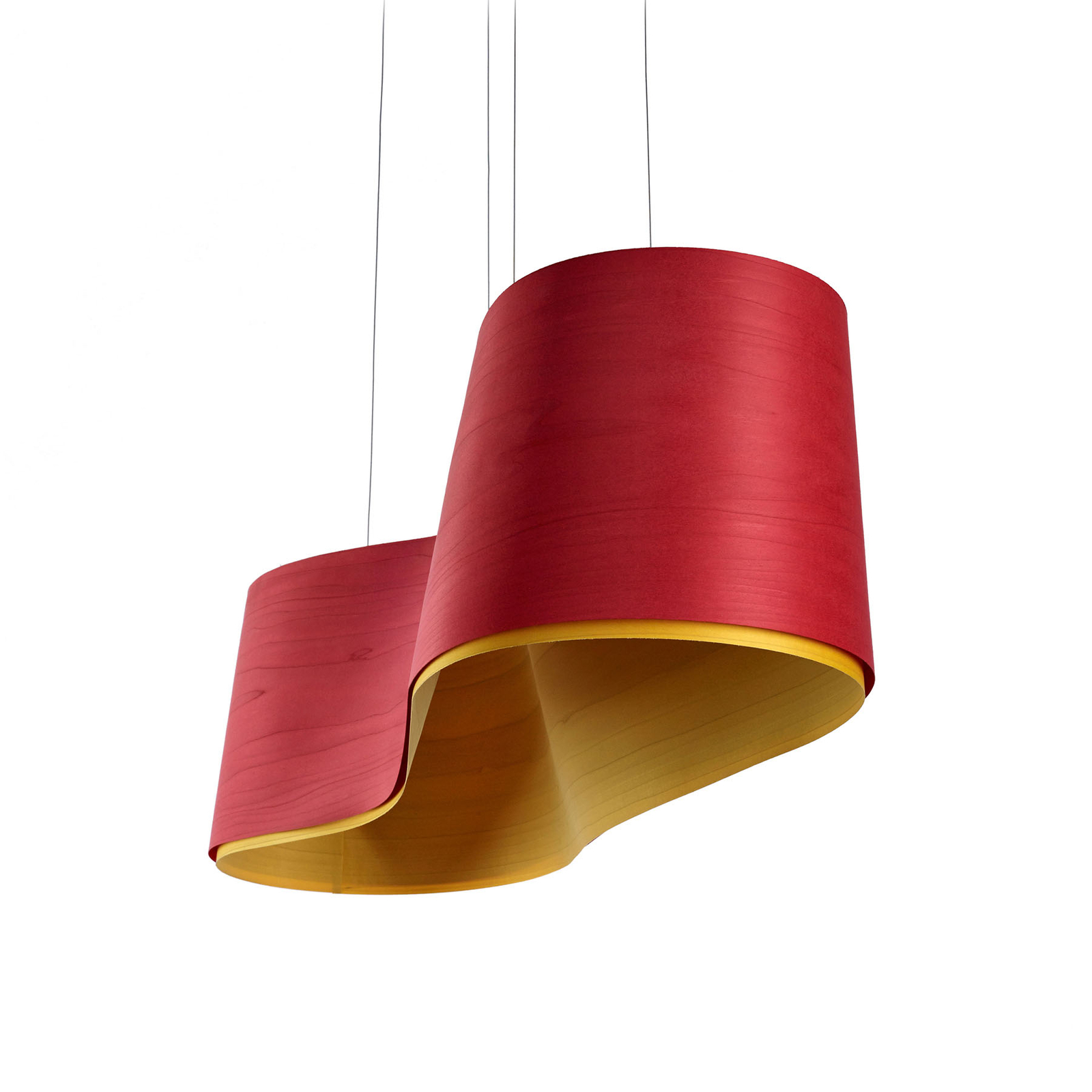 LZF New Wave hanging light, red/yellow
